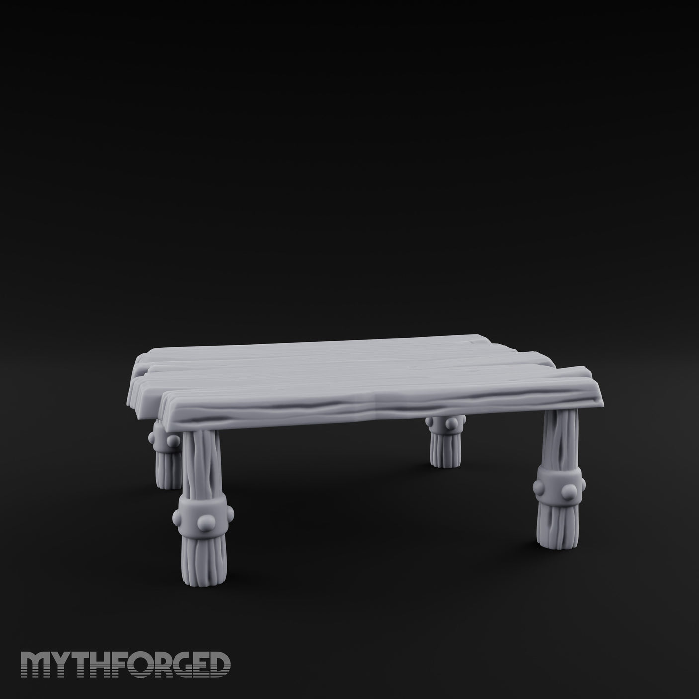 Rivet-Clasped Plank-Topped Tribal Square Table gallery 2