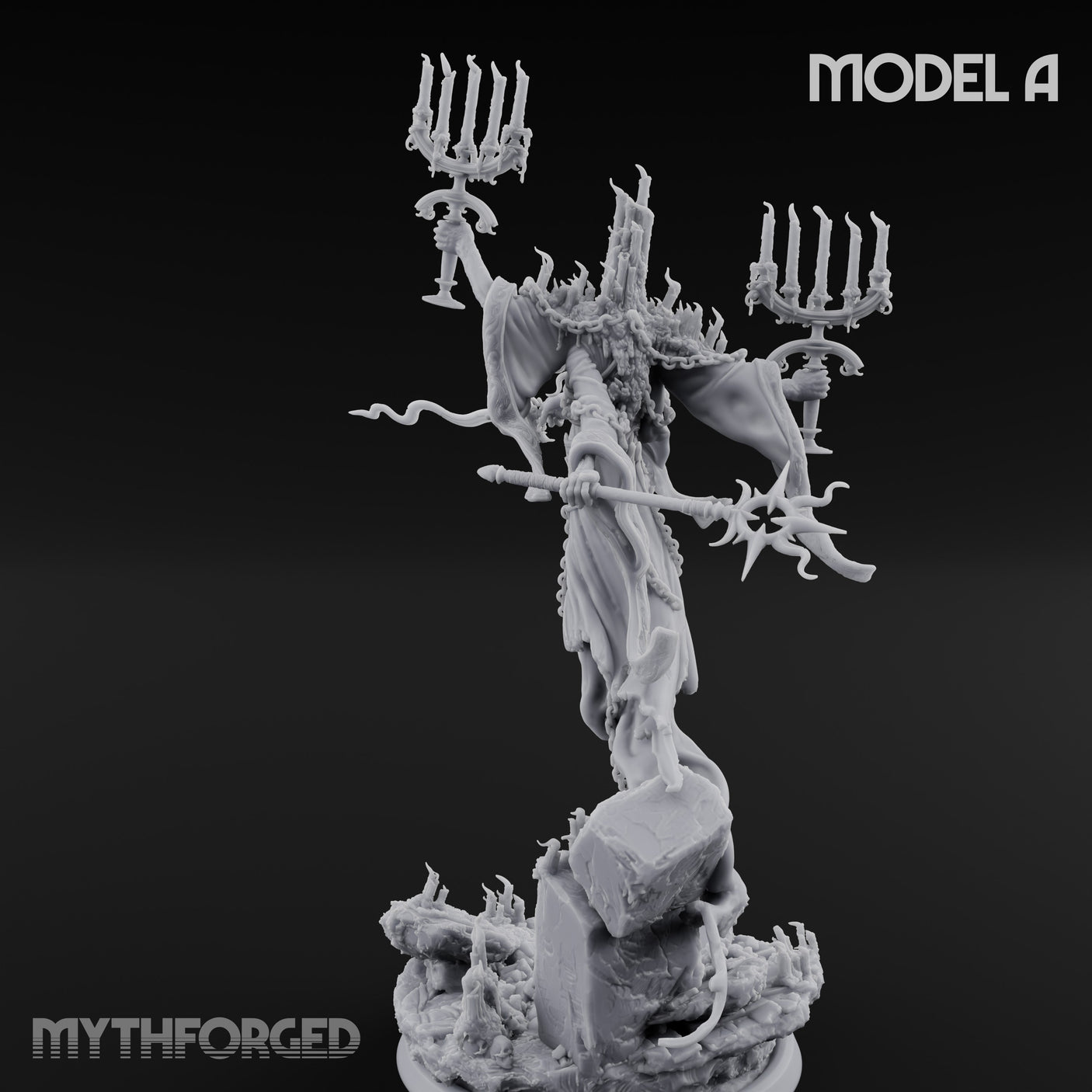 Robes Trailing Lich Shaman A Miniature for Dungeons and Dragons, Pathfinder or other TTRPGs