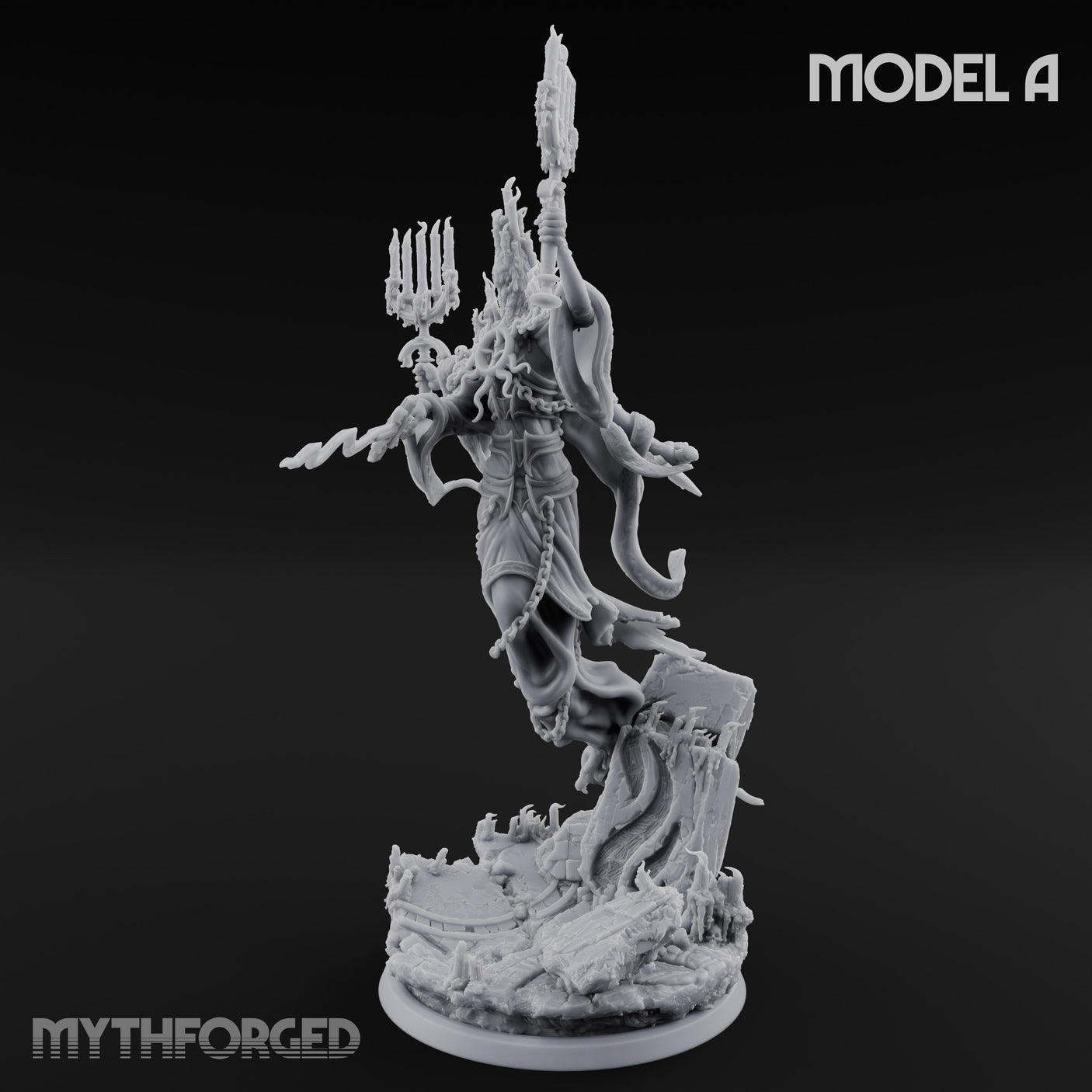 Robes Trailing Lich Shaman A Miniature for Dungeons and Dragons, Pathfinder or other TTRPGs