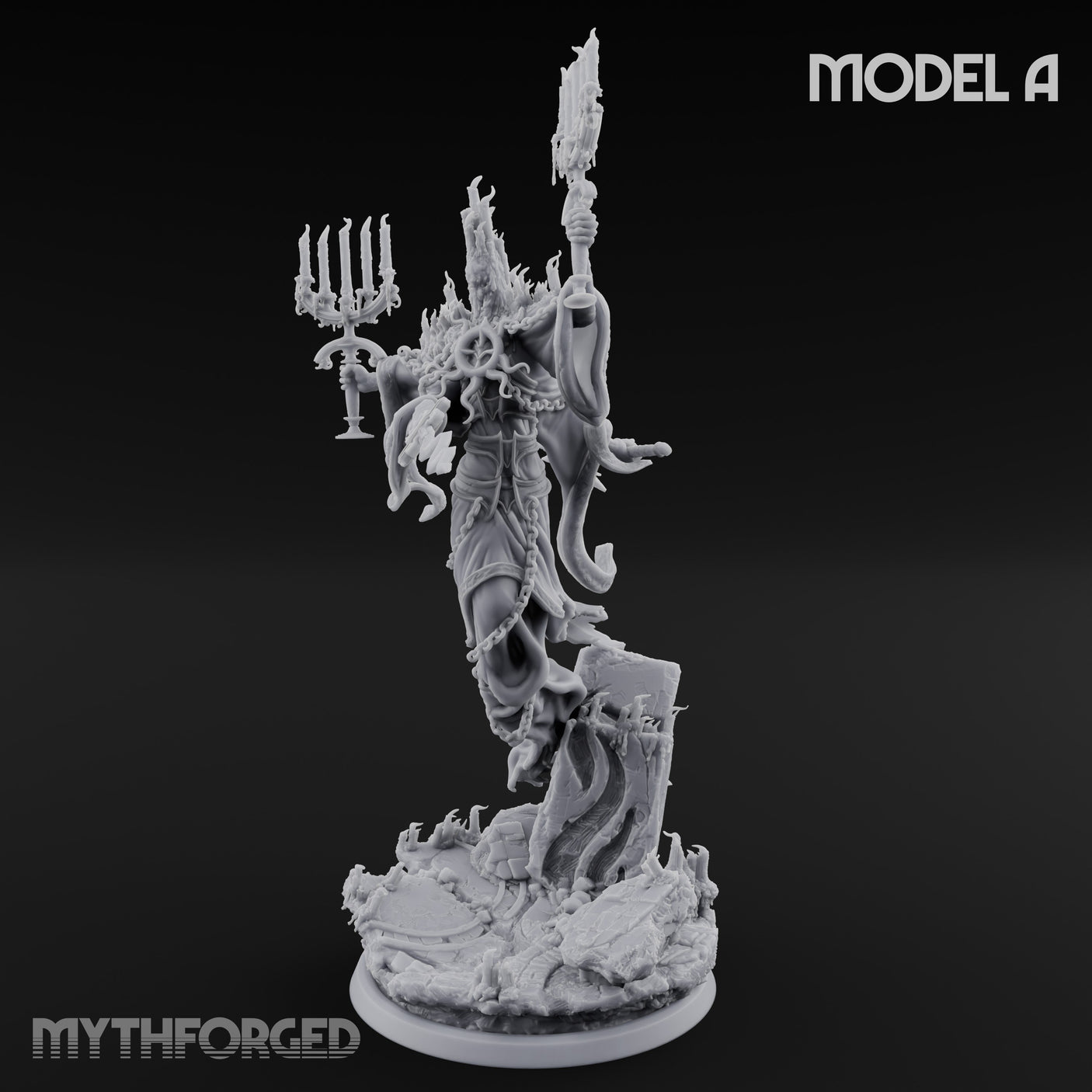 Robes Trailing Lich Shaman A Miniature for Dungeons and Dragons, Pathfinder or other TTRPGs
