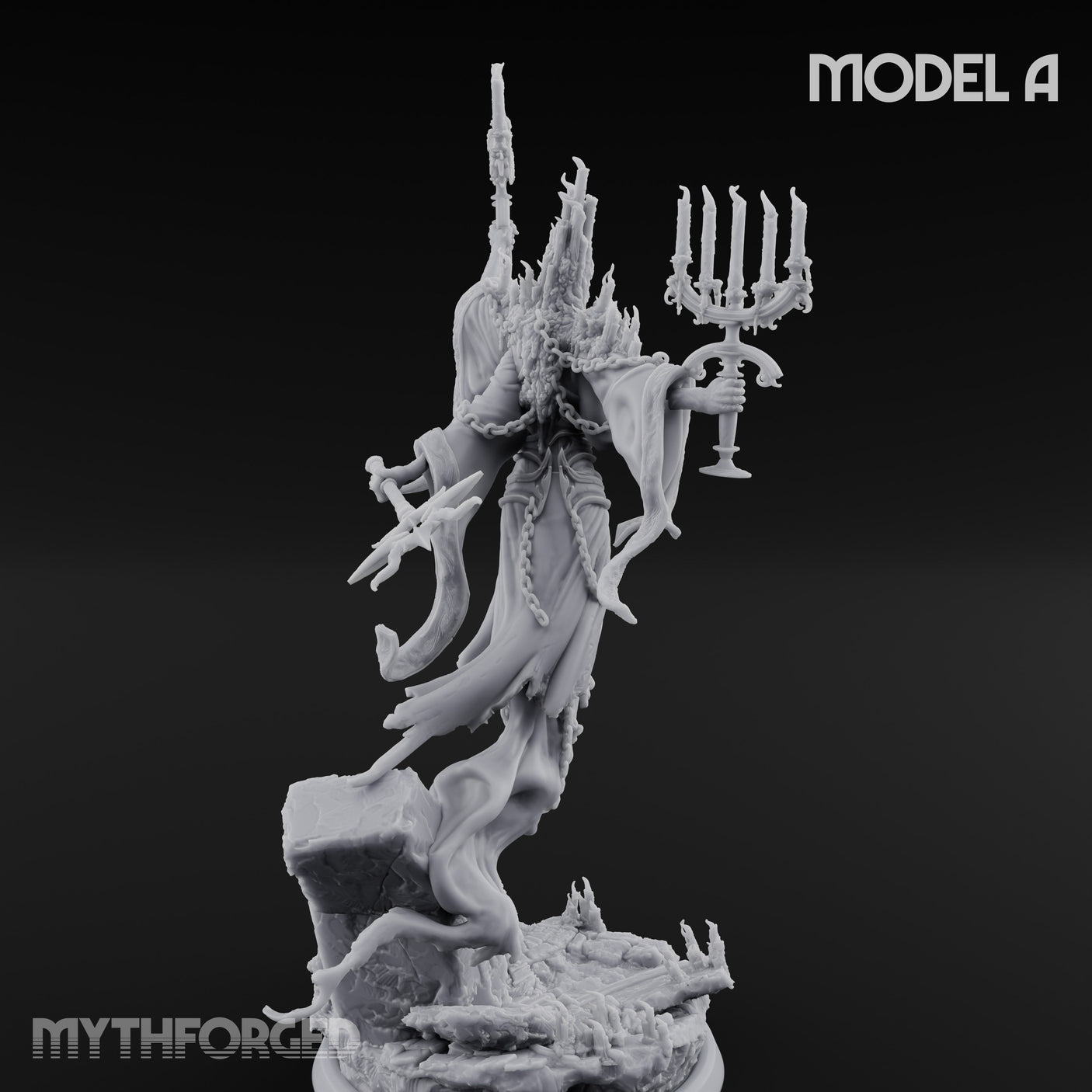 Robes Trailing Lich Shaman A Miniature for Dungeons and Dragons, Pathfinder or other TTRPGs