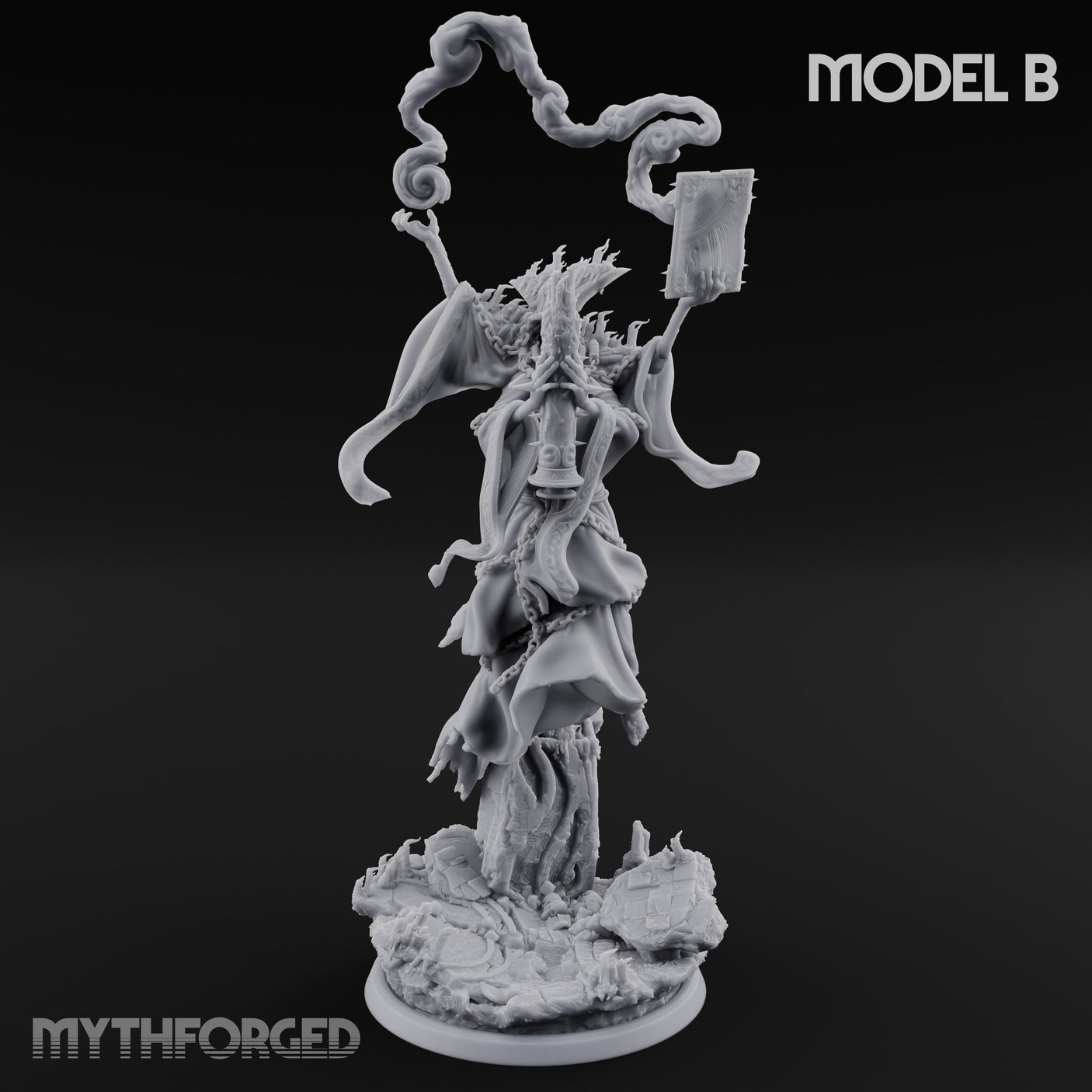 Robes Trailing Lich Shaman B Miniature for Dungeons and Dragons, Pathfinder or other TTRPGs