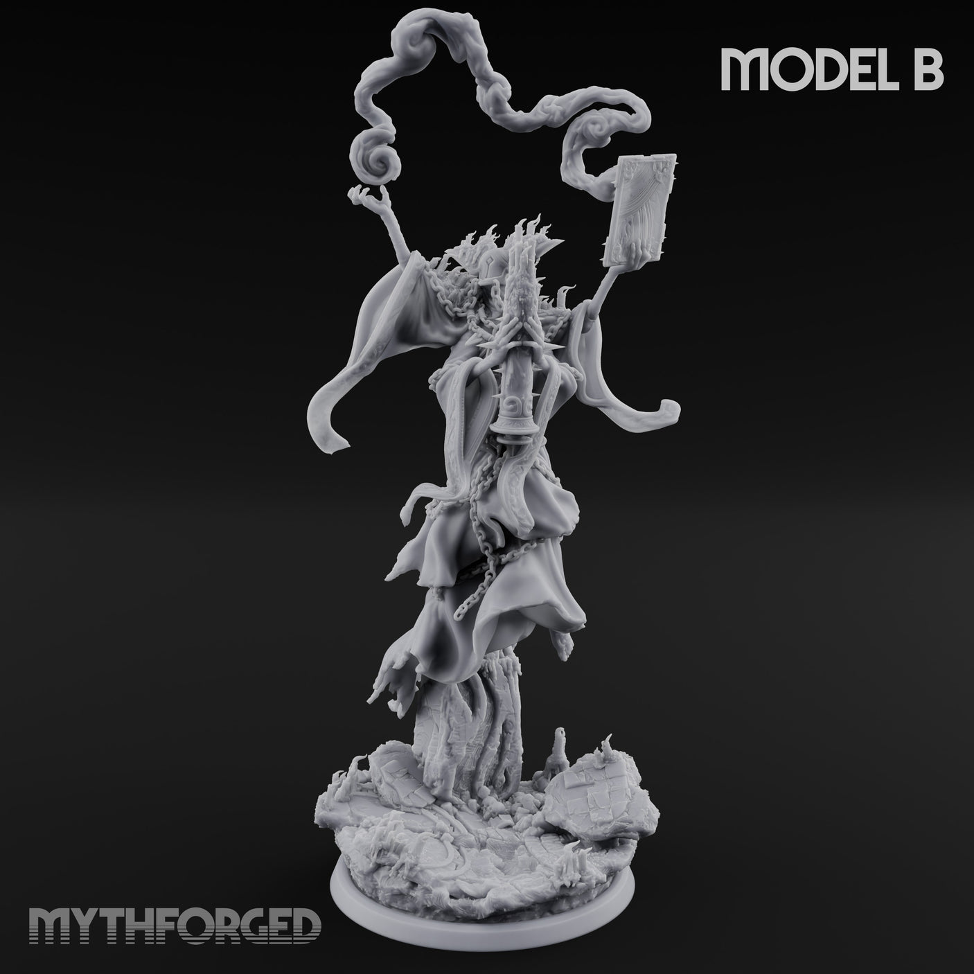 Robes Trailing Lich Shaman B Miniature for Dungeons and Dragons, Pathfinder or other TTRPGs