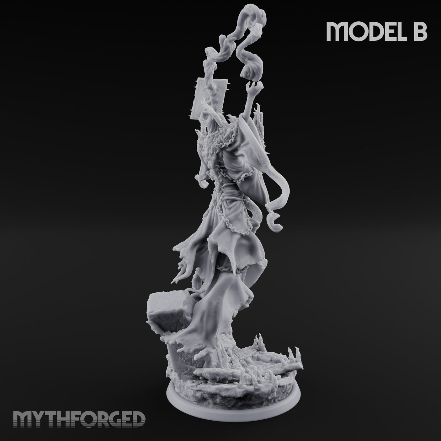 Robes Trailing Lich Shaman B Miniature for Dungeons and Dragons, Pathfinder or other TTRPGs