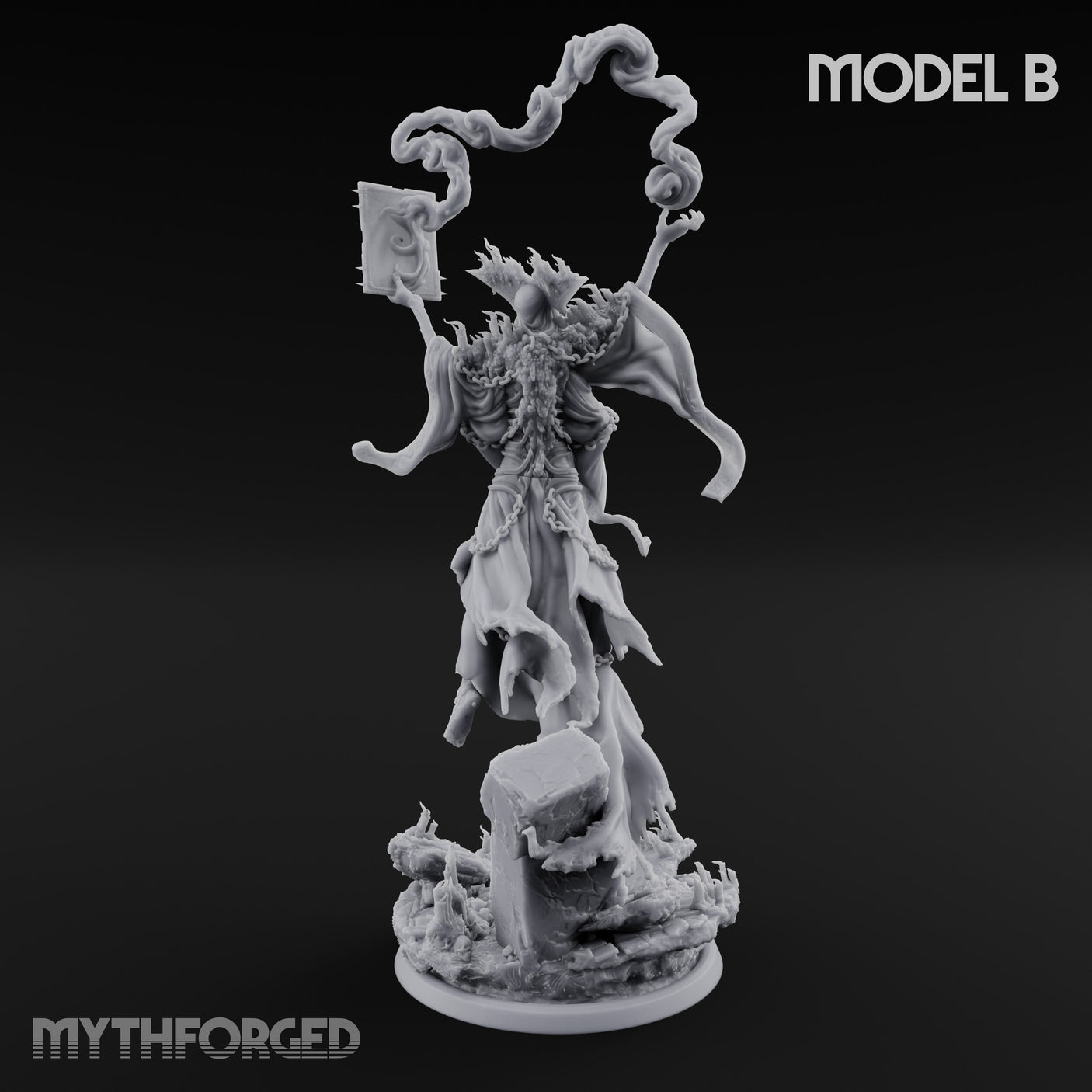 Robes Trailing Lich Shaman B Miniature for Dungeons and Dragons, Pathfinder or other TTRPGs