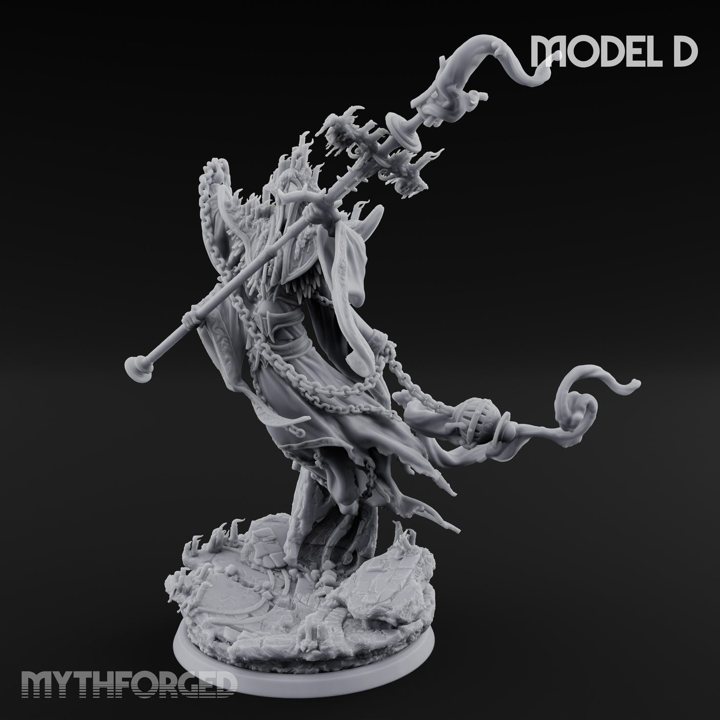 Robes Trailing Lich Shaman D Miniature for Dungeons and Dragons, Pathfinder or other TTRPGs