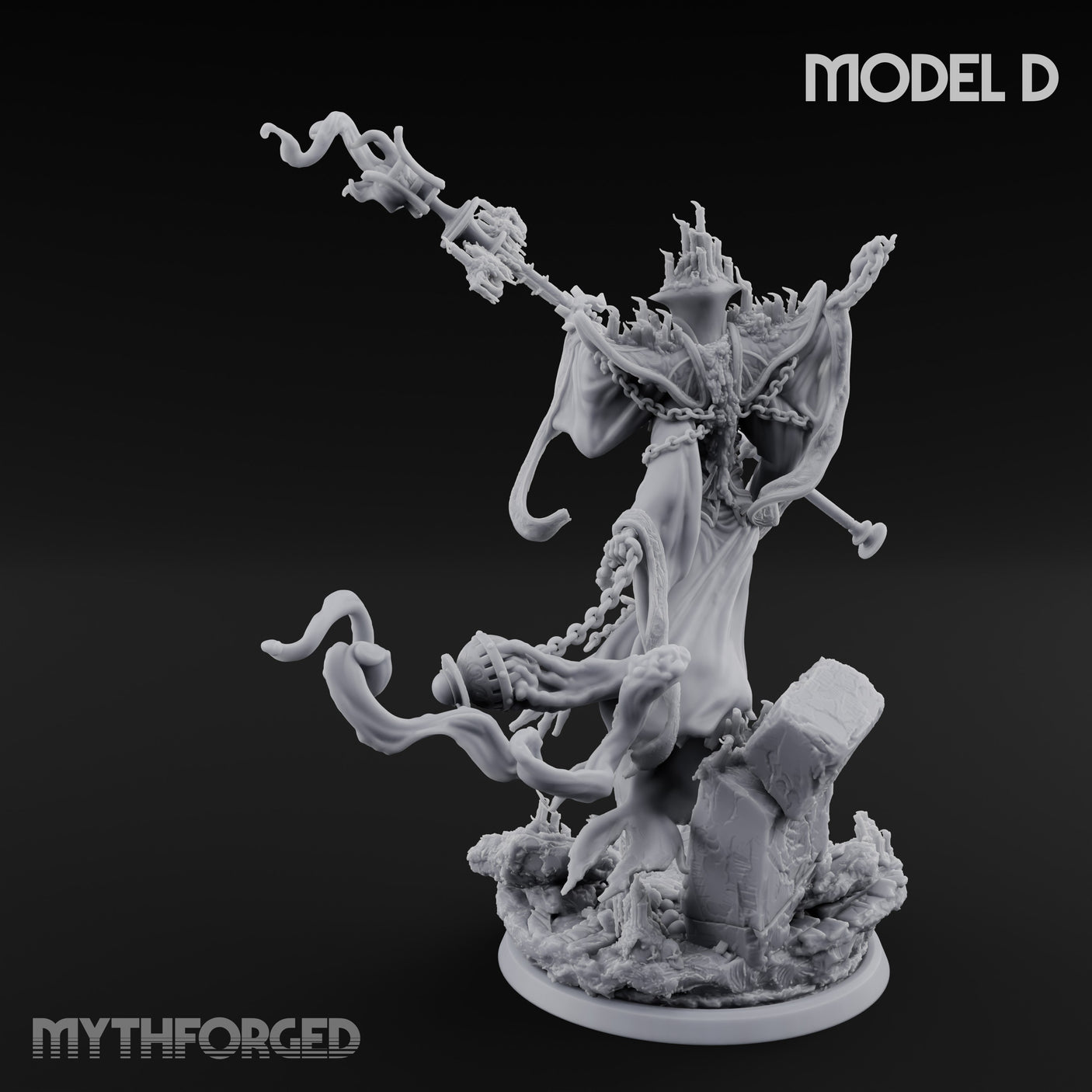 Robes Trailing Lich Shaman D Miniature for Dungeons and Dragons, Pathfinder or other TTRPGs