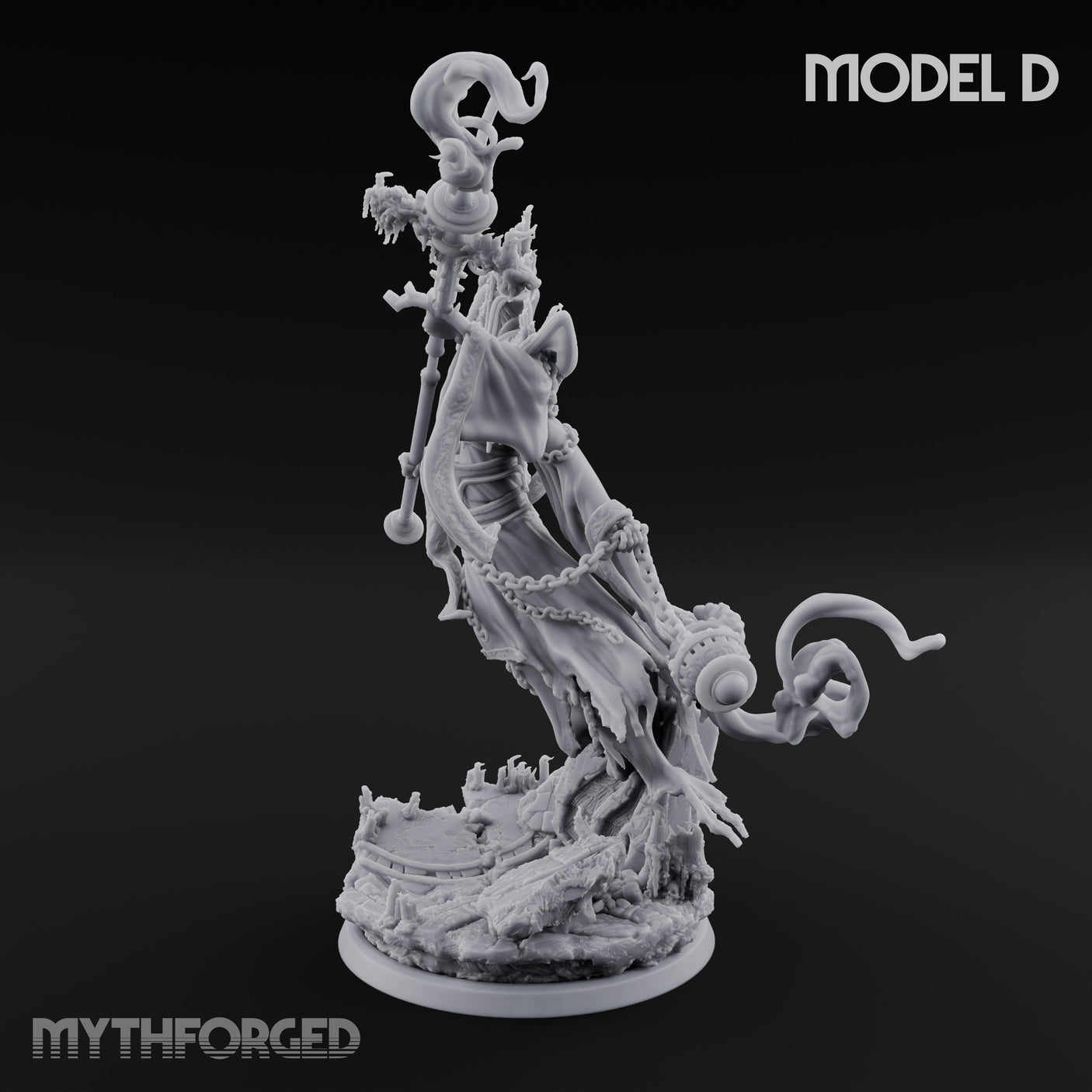 Robes Trailing Lich Shaman D Miniature for Dungeons and Dragons, Pathfinder or other TTRPGs