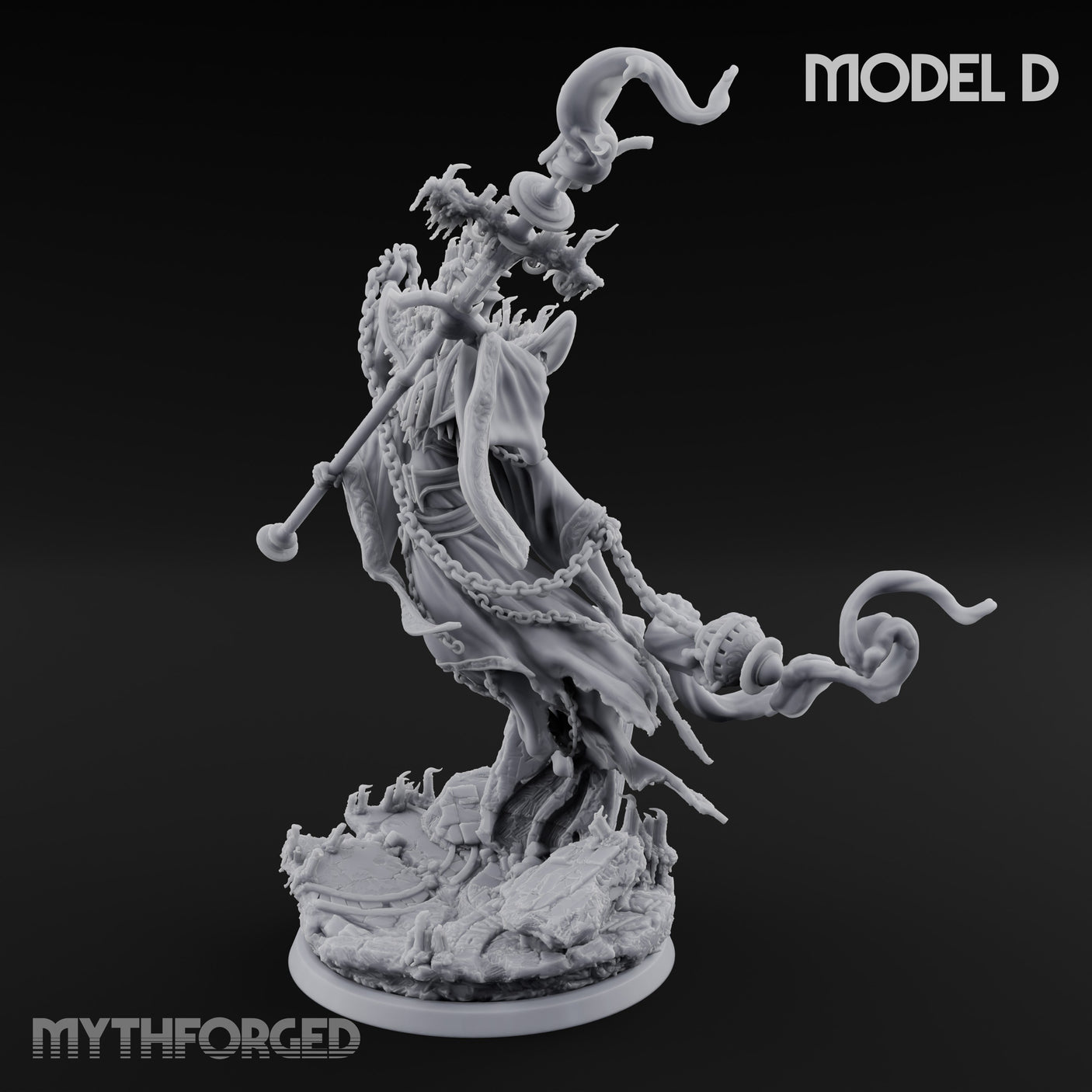 Robes Trailing Lich Shaman D Miniature for Dungeons and Dragons, Pathfinder or other TTRPGs