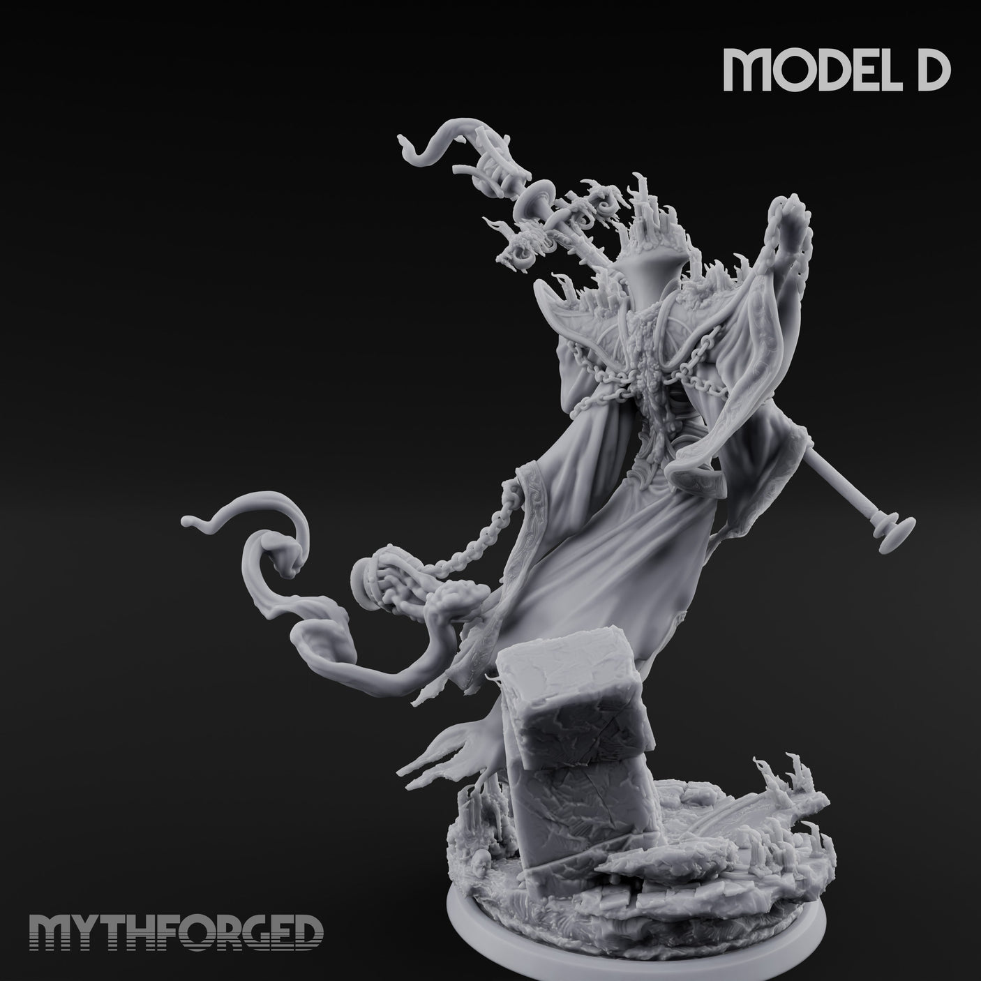Robes Trailing Lich Shaman D Miniature for Dungeons and Dragons, Pathfinder or other TTRPGs