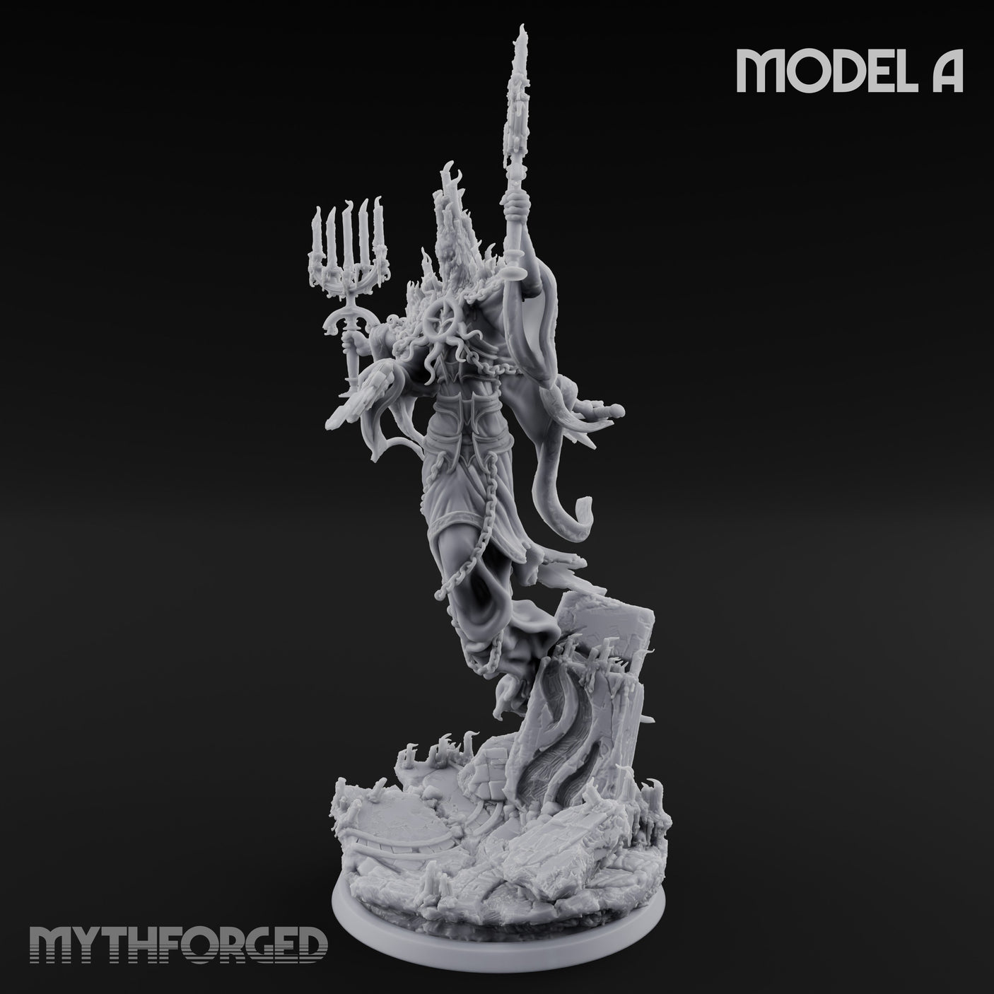 Robes Trailing Lich Shamans Miniature for Dungeons and Dragons, Pathfinder or other TTRPGs