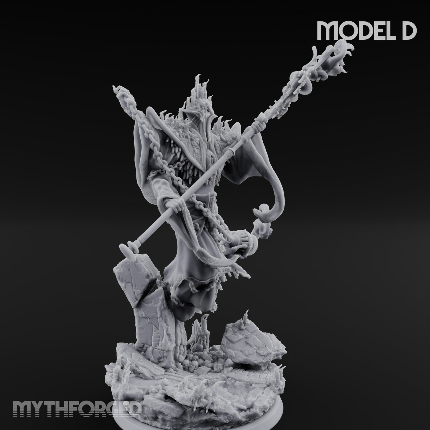 Robes Trailing Lich Shamans Miniature for Dungeons and Dragons, Pathfinder or other TTRPGs