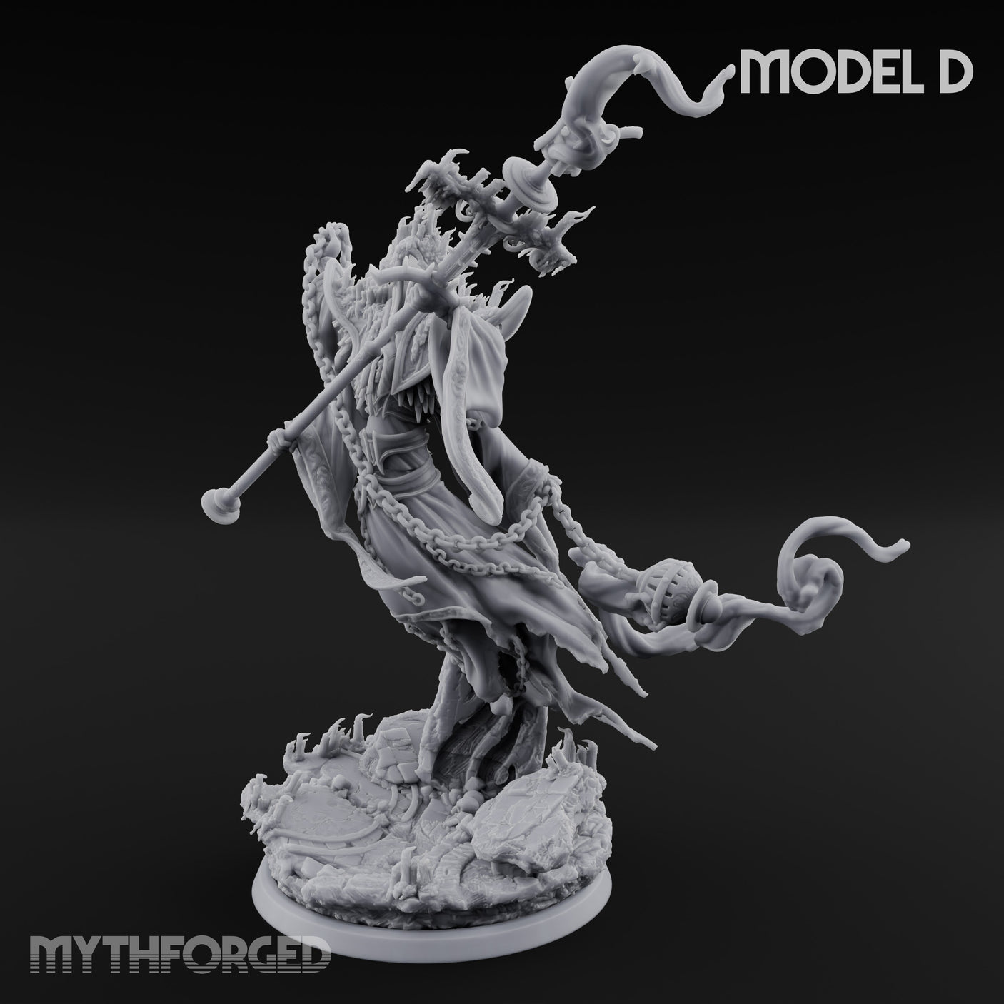 Robes Trailing Lich Shamans Miniature for Dungeons and Dragons, Pathfinder or other TTRPGs