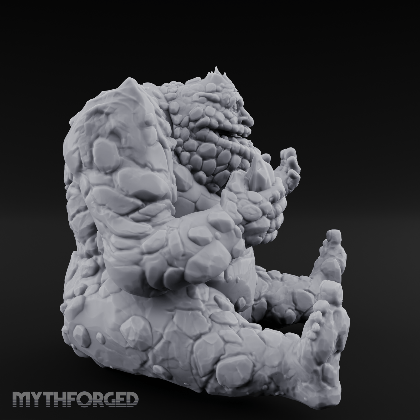 Palms Out Bellowing Happy Troll Miniature for Dungeons and Dragons, Pathfinder or other TTRPGs