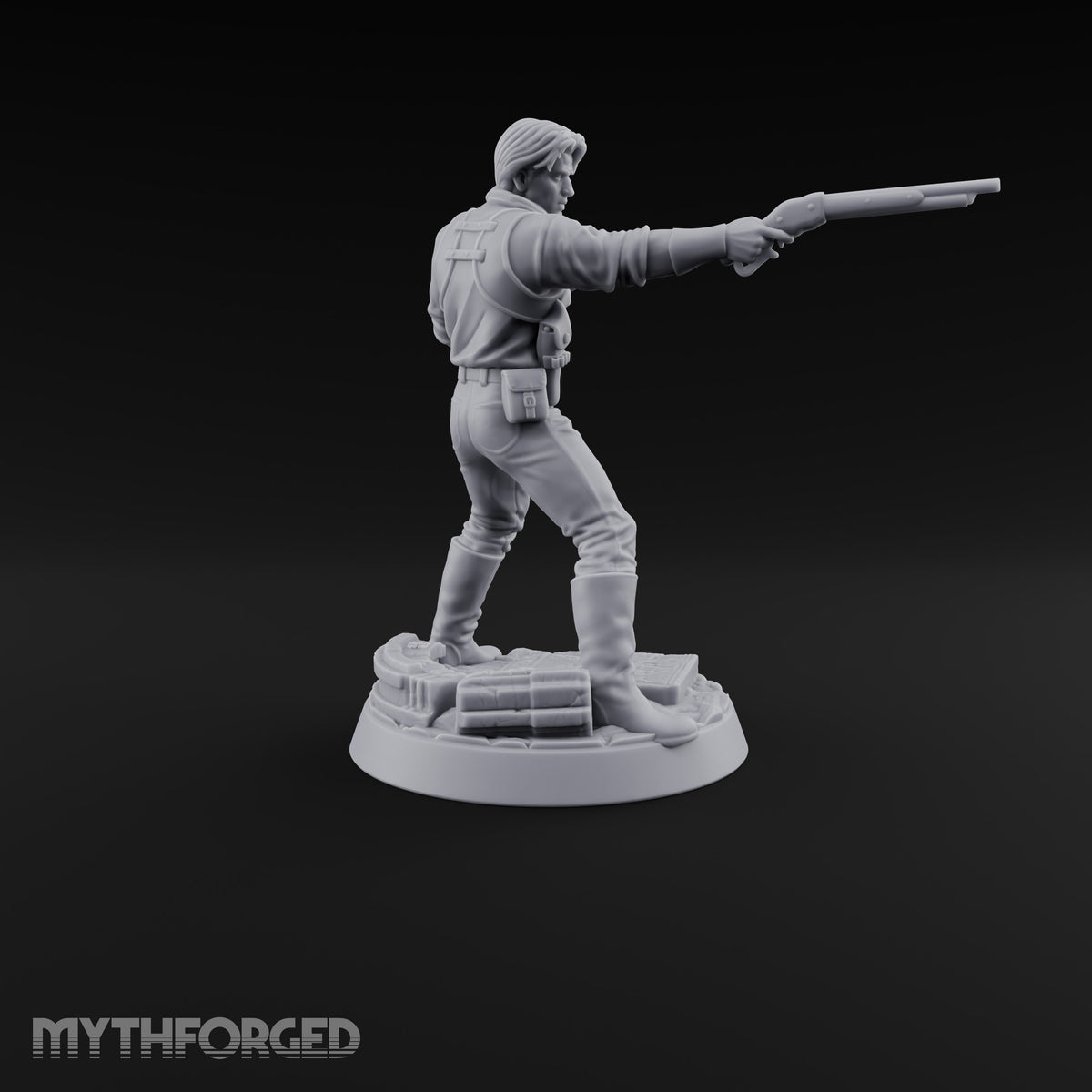 Torchlit Aim Human Gunslinger Miniature for Dungeons and Dragons, Pathfinder or other TTRPGs