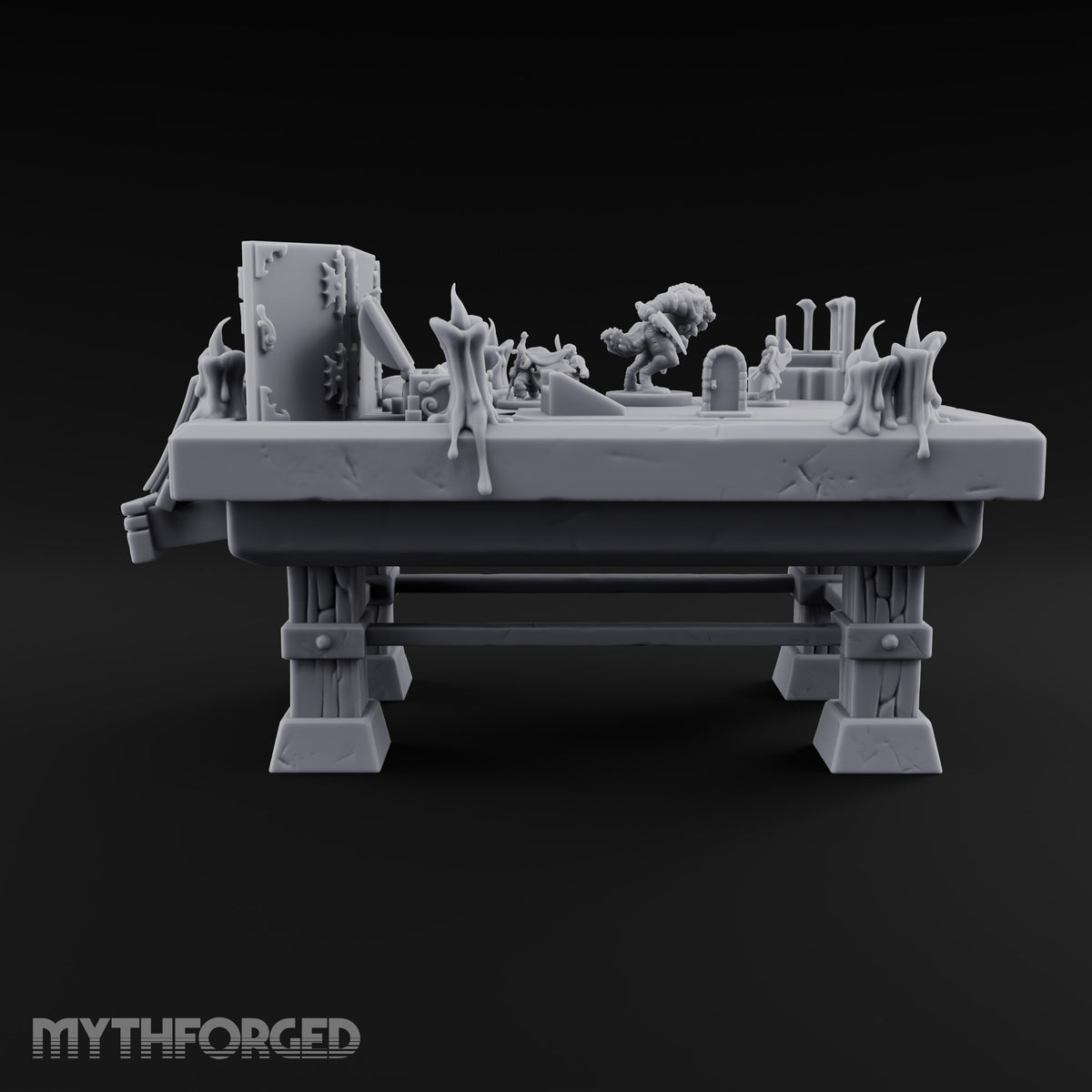 Stakes Stacked, Chairs Pushed Back Wooden Game Table B