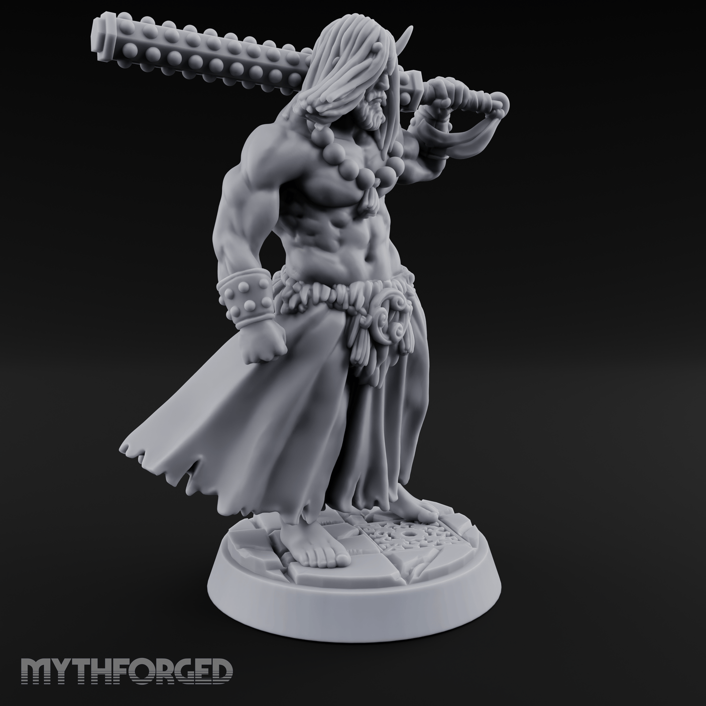 Shoulder Hoisting Human Warrior Miniature for Dungeons and Dragons, Pathfinder or other TTRPGs