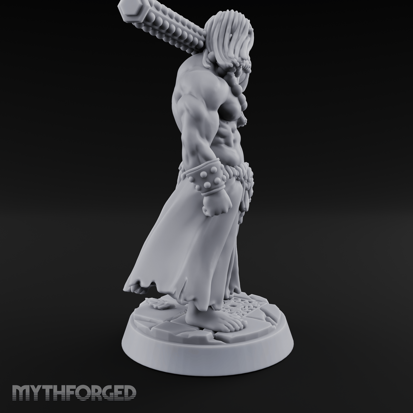 Shoulder Hoisting Human Warrior Miniature for Dungeons and Dragons, Pathfinder or other TTRPGs