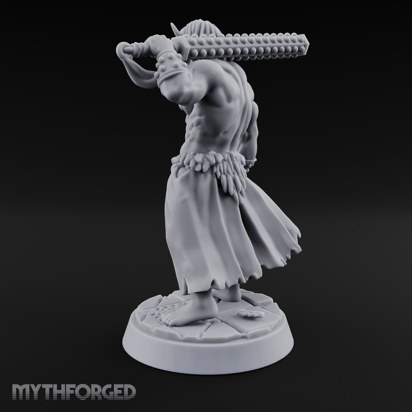 Shoulder Hoisting Human Warrior Miniature for Dungeons and Dragons, Pathfinder or other TTRPGs