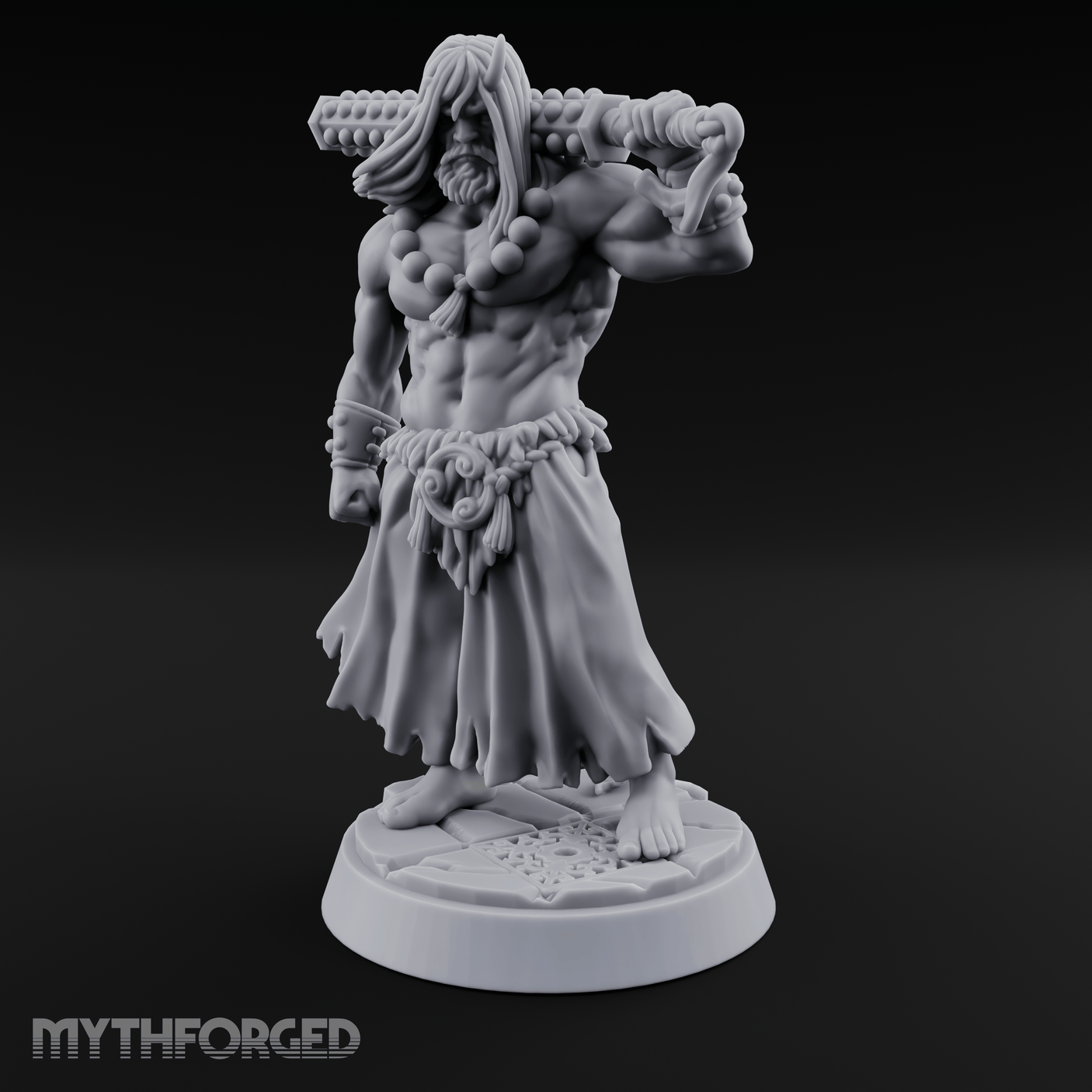Shoulder Hoisting Human Warrior Miniature for Dungeons and Dragons, Pathfinder or other TTRPGs