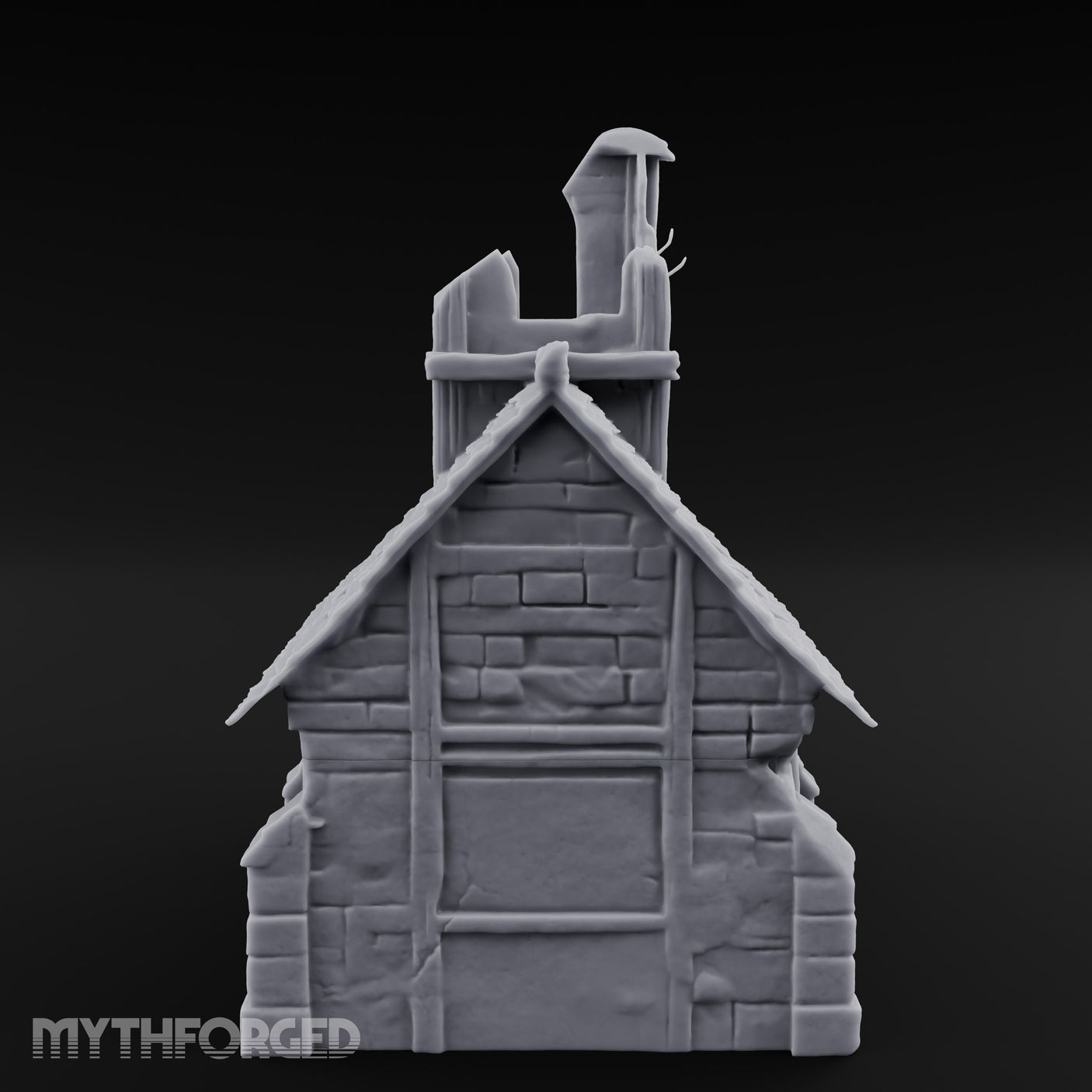 Root-Entwined Tower-Sheared Gothic Chapel Ruins Miniature for Dungeons and Dragons, Pathfinder or other TTRPGs