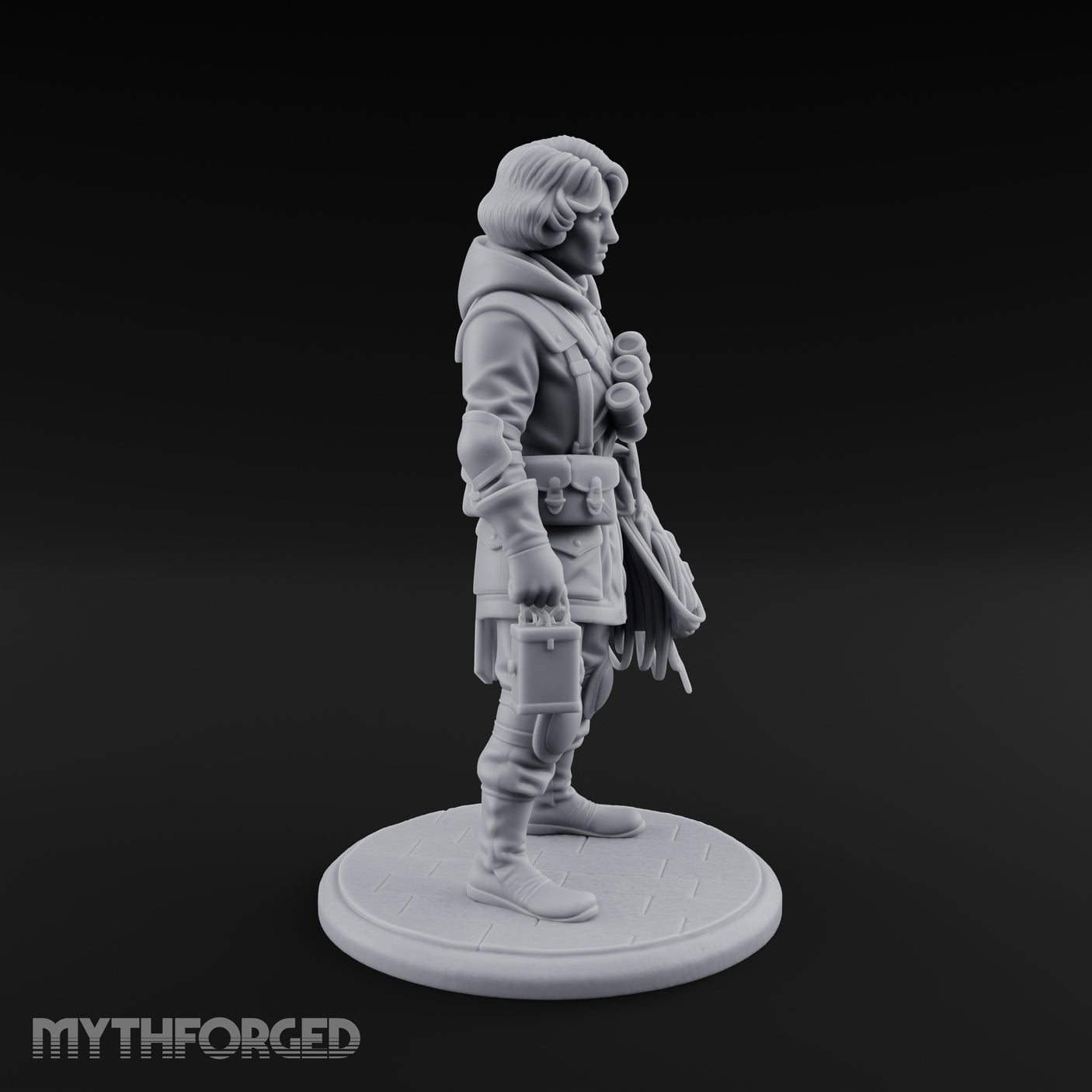 Rope Coiling Human Resistance Fighter Miniature for Dungeons and Dragons, Pathfinder or other TTRPGs