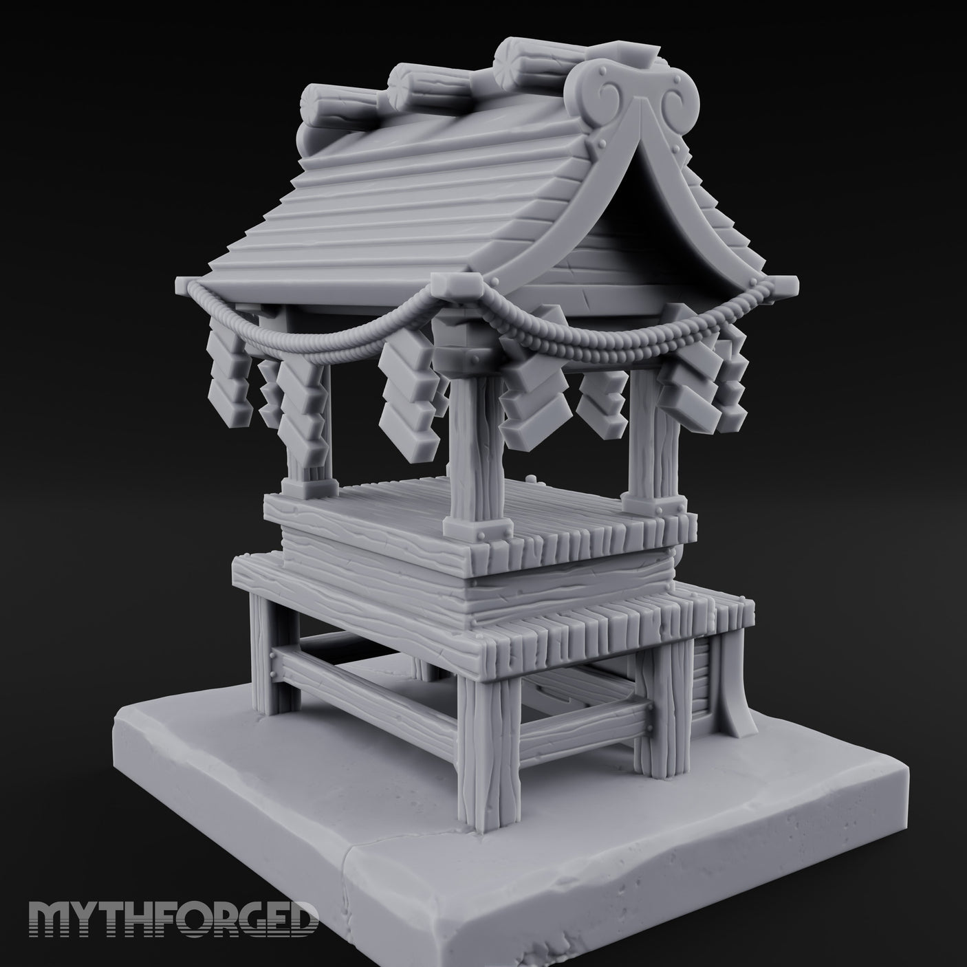 Rope-Draped Offering-Bowled Japanese Wayside Shrine gallery 4