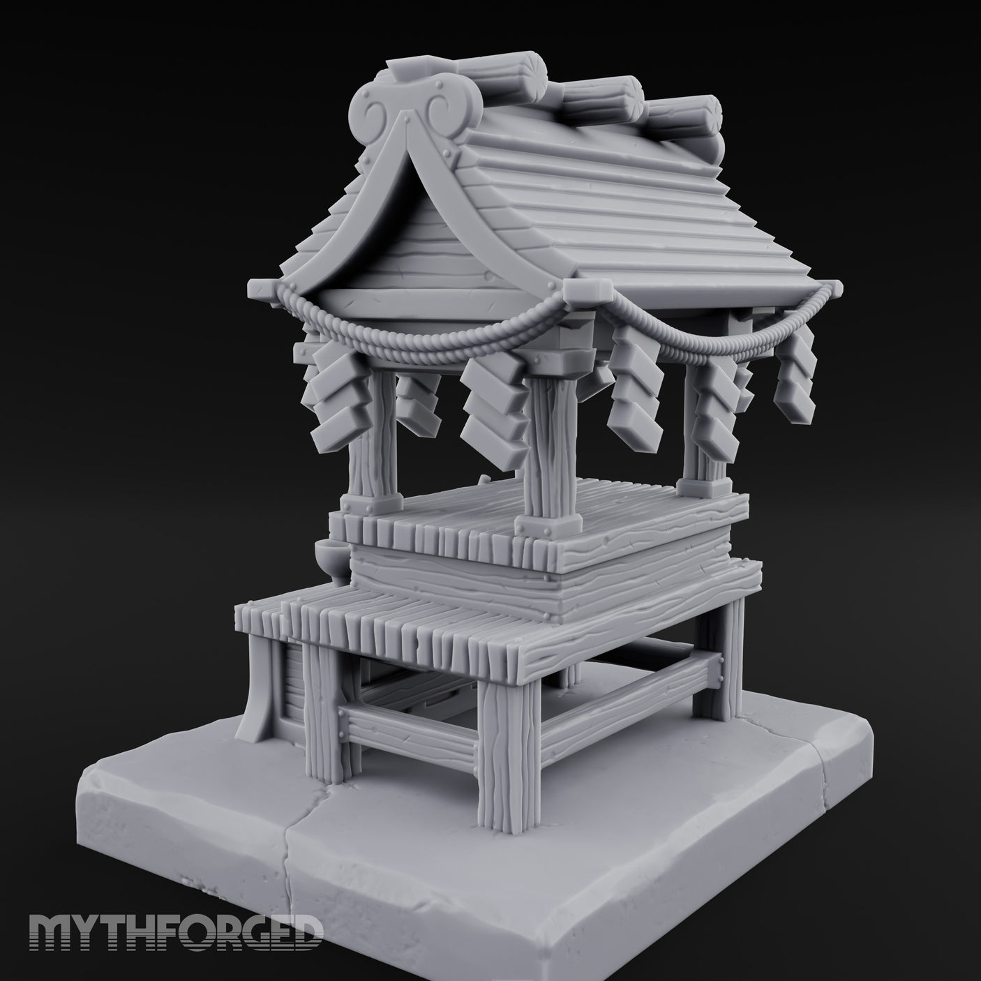 Rope-Draped Offering-Bowled Japanese Wayside Shrine gallery 6
