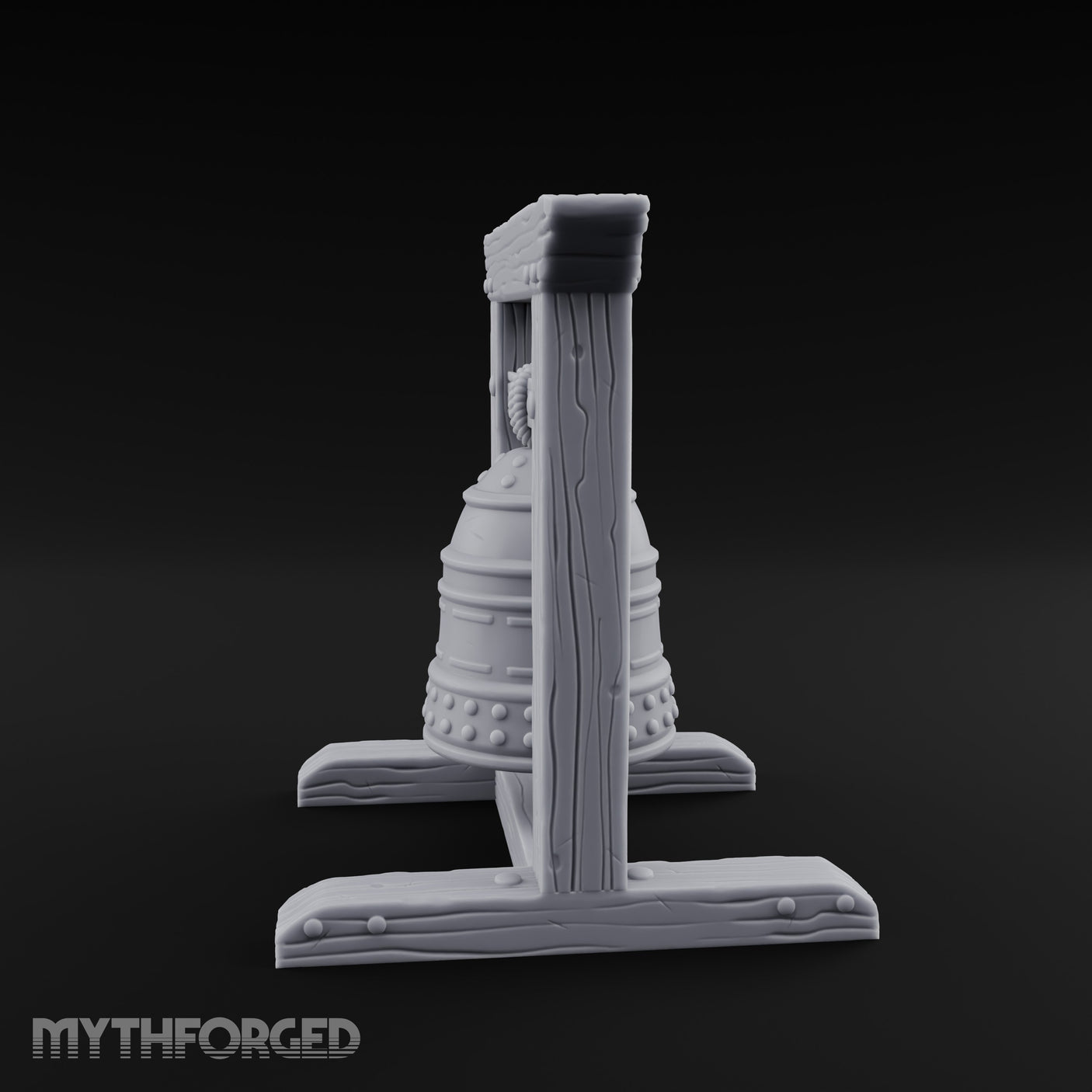 Rope-Hung Rivet-Studded Temple Bell Stand gallery 4