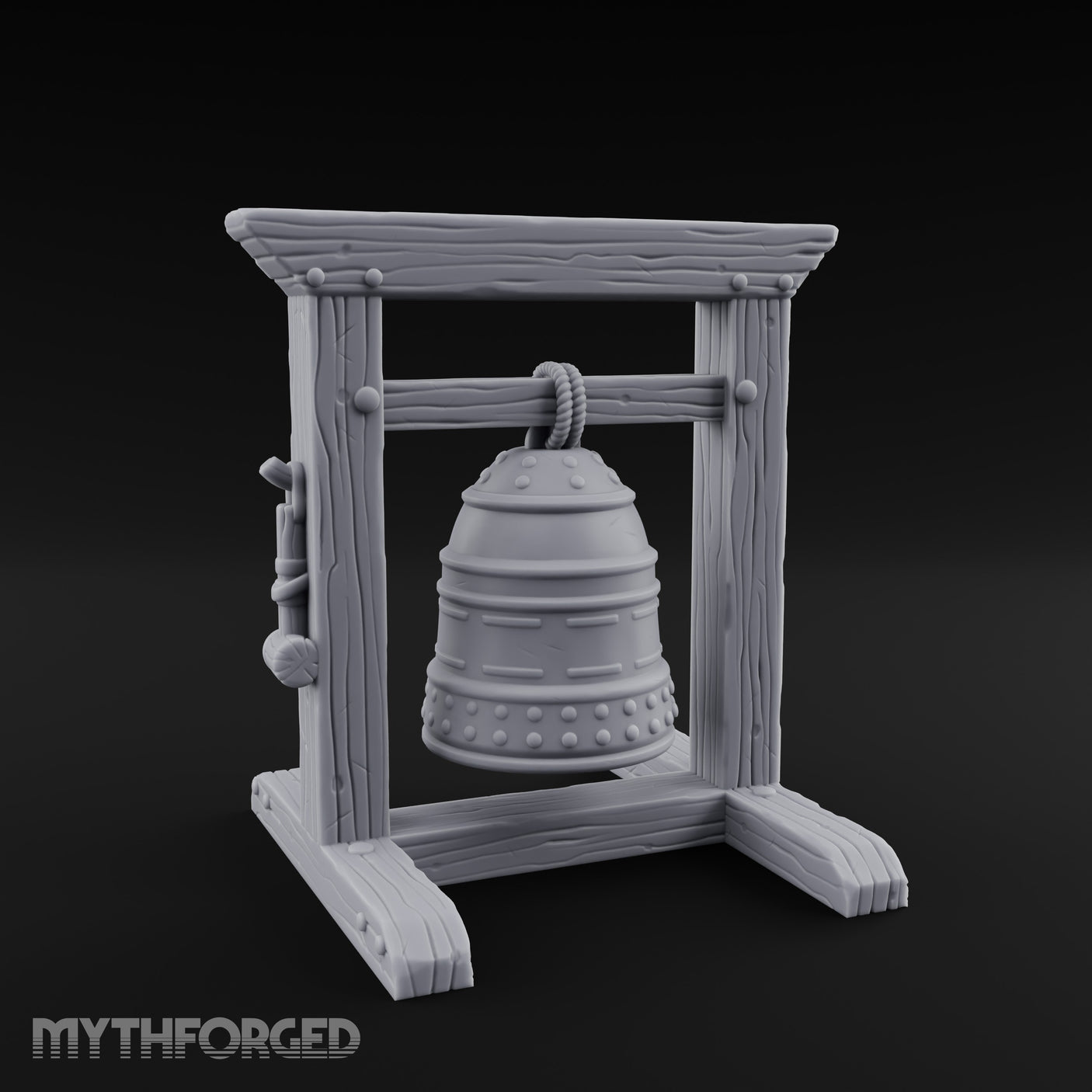 Rope-Hung Rivet-Studded Temple Bell Stand gallery 6
