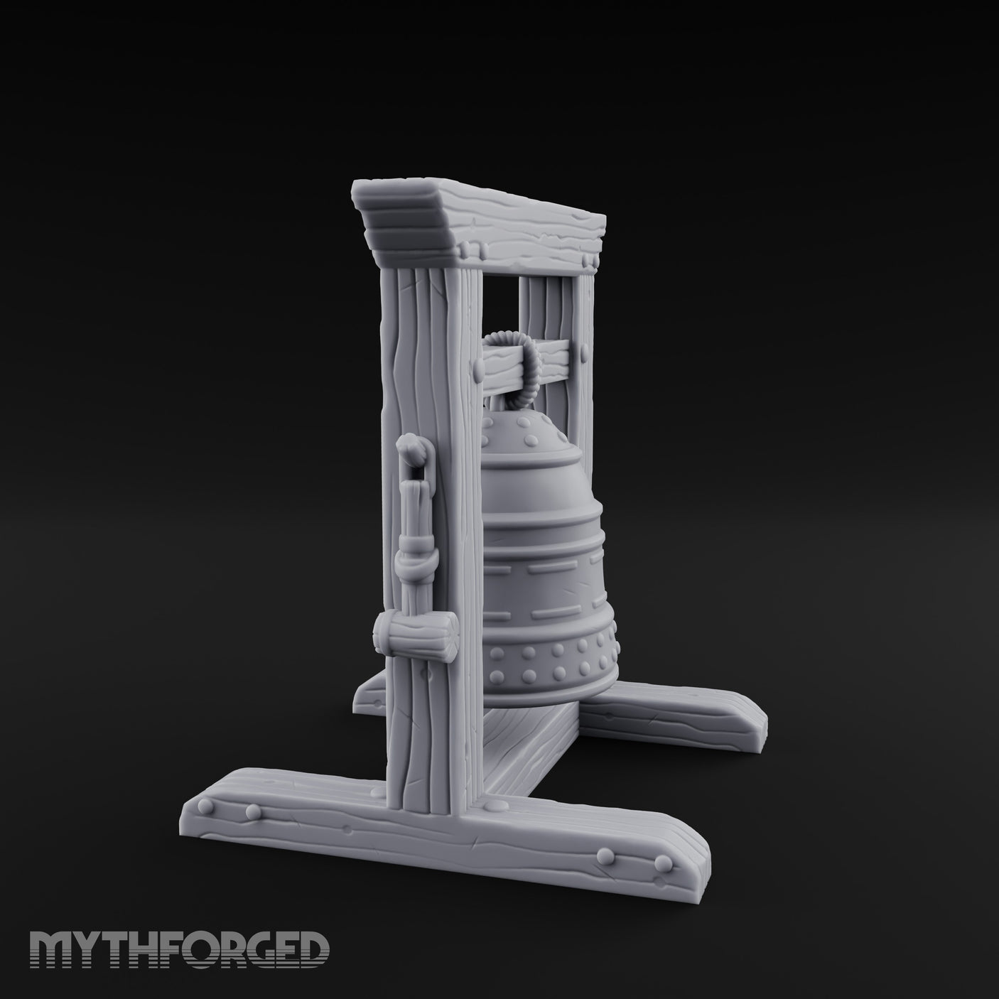 Rope-Hung Rivet-Studded Temple Bell Stand gallery 7