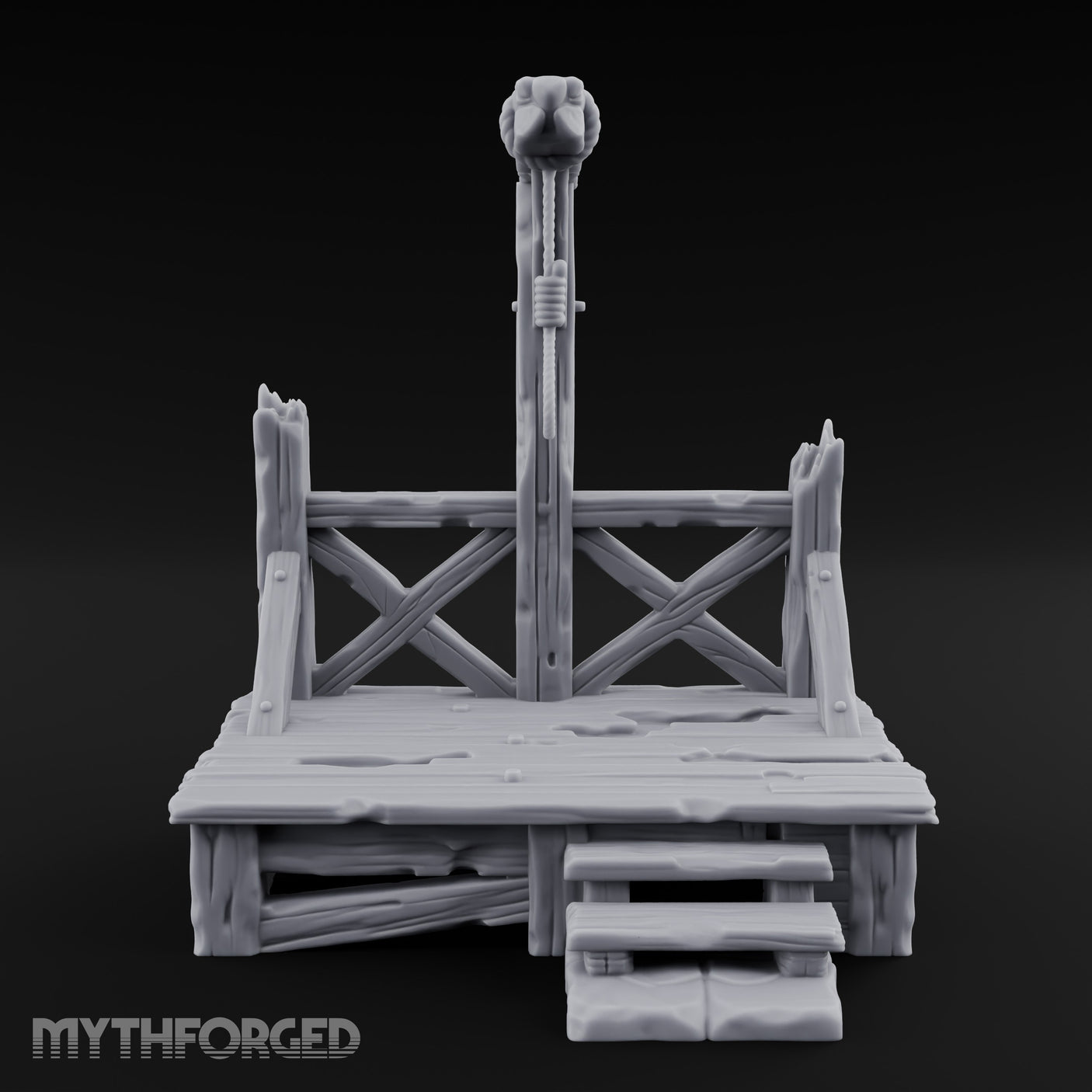Rope-Strung Splinter-Edged Execution Scaffold Miniature for Dungeons and Dragons, Pathfinder or other TTRPGs
