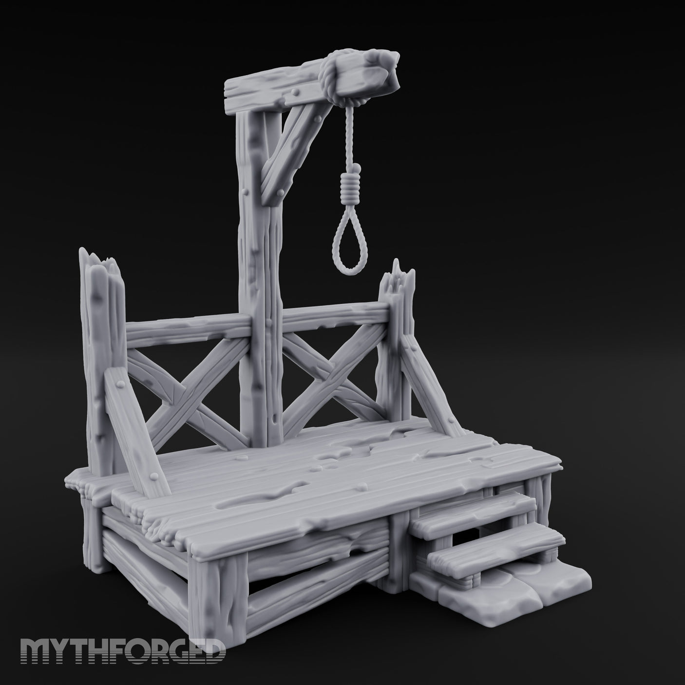 Rope-Strung Splinter-Edged Execution Scaffold Miniature for Dungeons and Dragons, Pathfinder or other TTRPGs