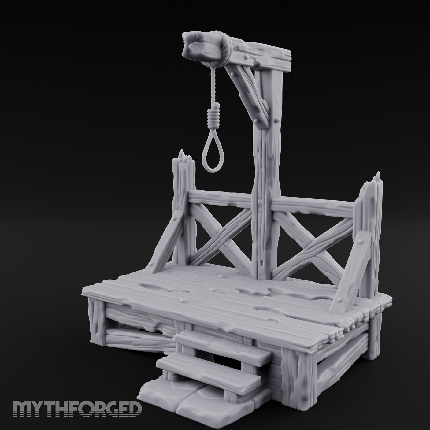Rope-Strung Splinter-Edged Execution Scaffold Miniature for Dungeons and Dragons, Pathfinder or other TTRPGs