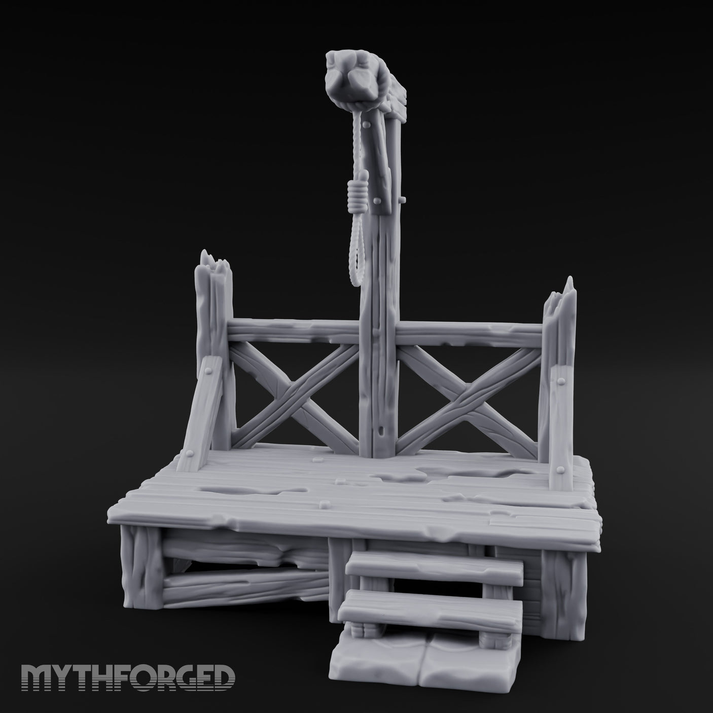 Rope-Strung Splinter-Edged Execution Scaffold Miniature for Dungeons and Dragons, Pathfinder or other TTRPGs