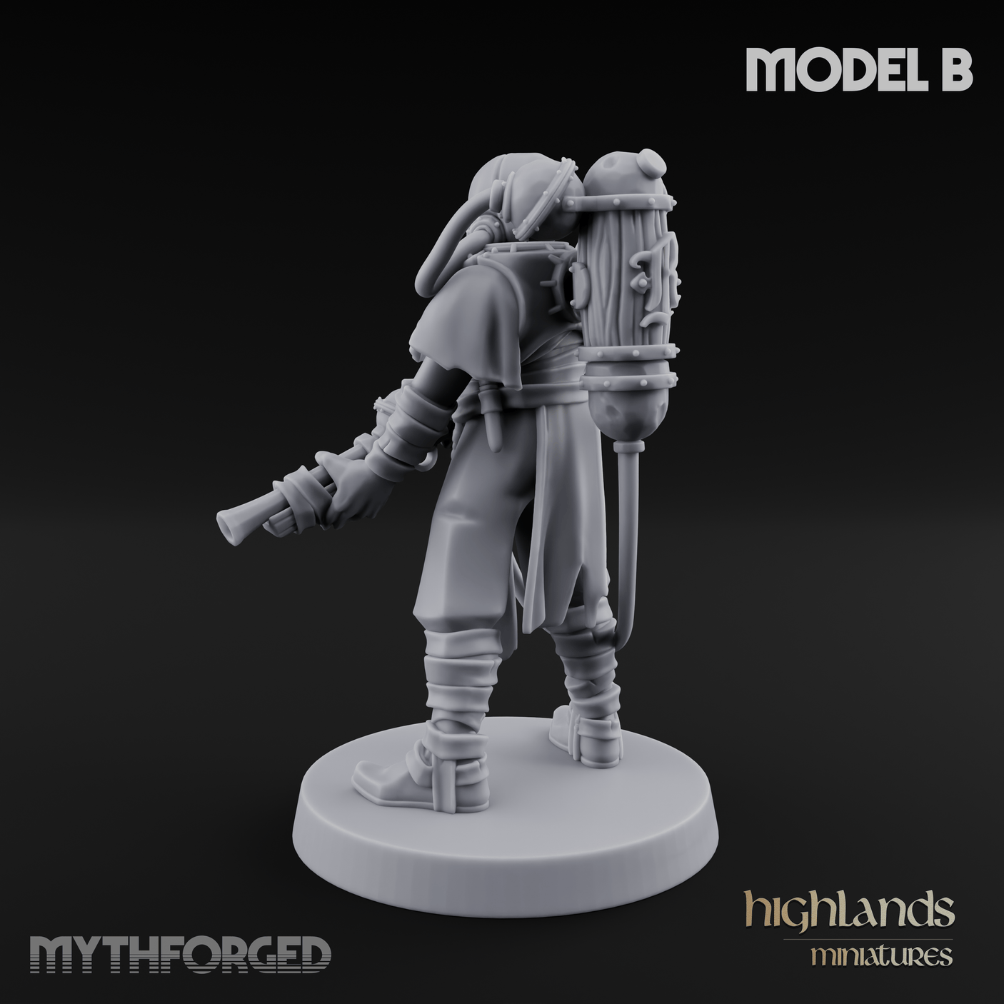 Enhanced Human Artificers B Miniature for Dungeons and Dragons, Pathfinder or other TTRPGs