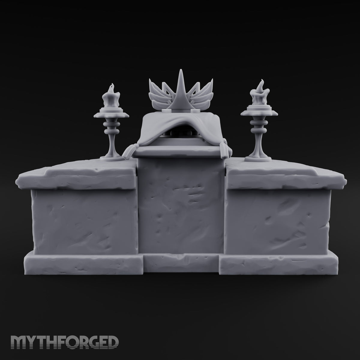 Crown Awaits a Head Ornate Stone Crown Display