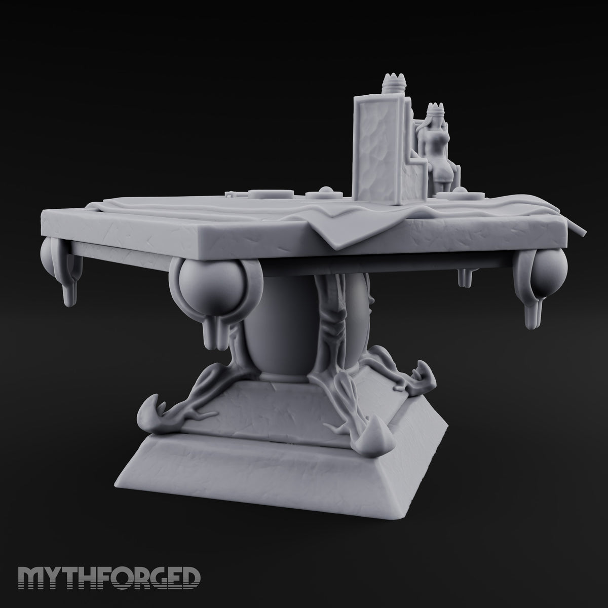 Two Crowns, One Parley Ornate Stone Map Table