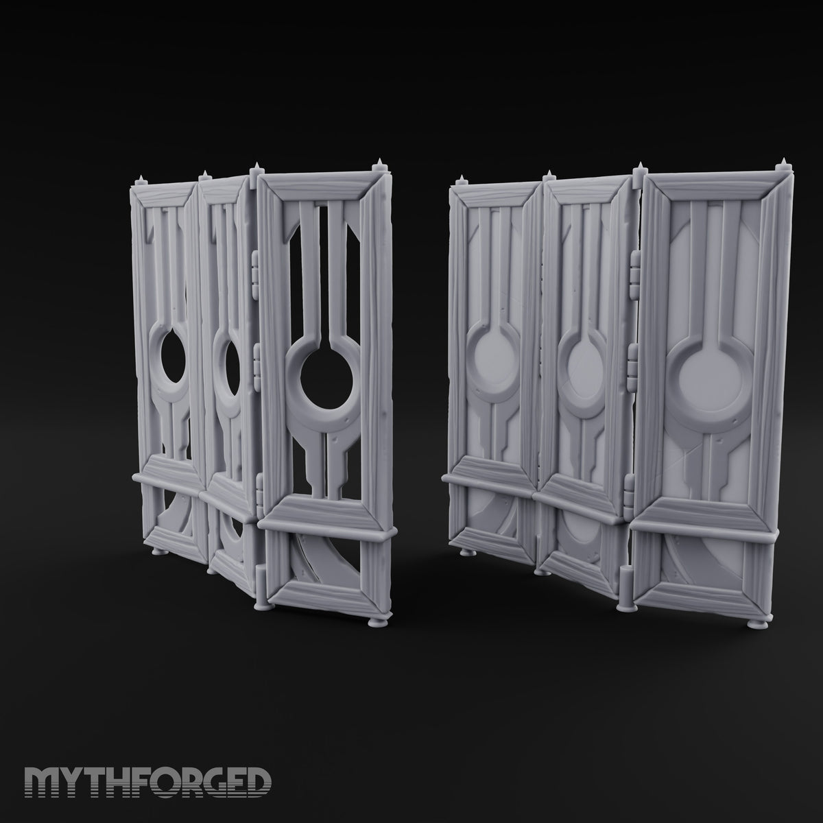Changing Behind Closed Panels Wooden Folding Screens