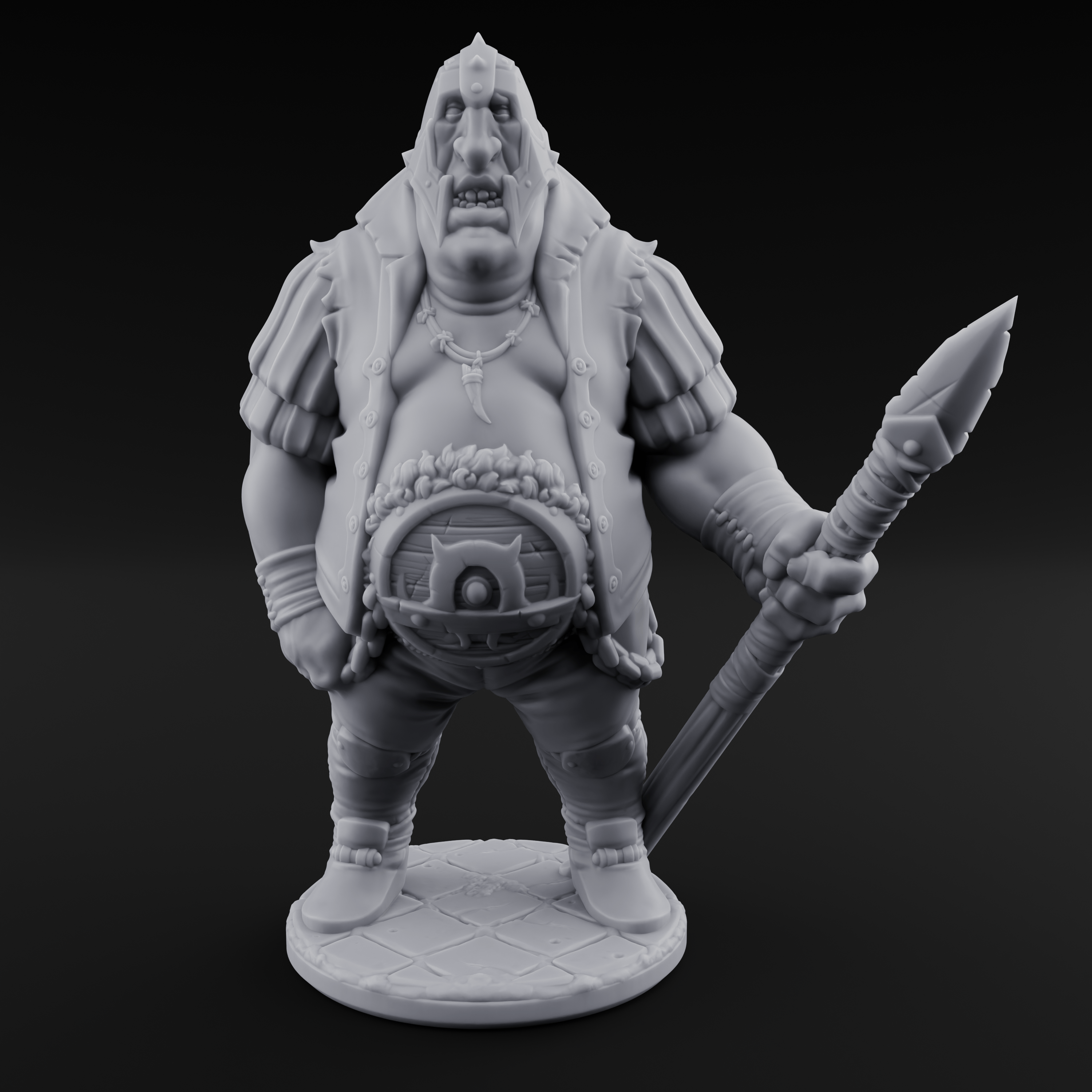 Belly Out Spear Resting Ogre Royal Guard A