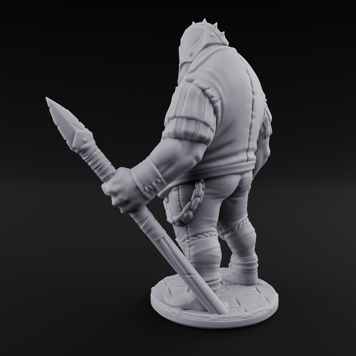 Belly Out Spear Resting Ogre Royal Guard A Miniature for Dungeons and Dragons, Pathfinder or other TTRPGs