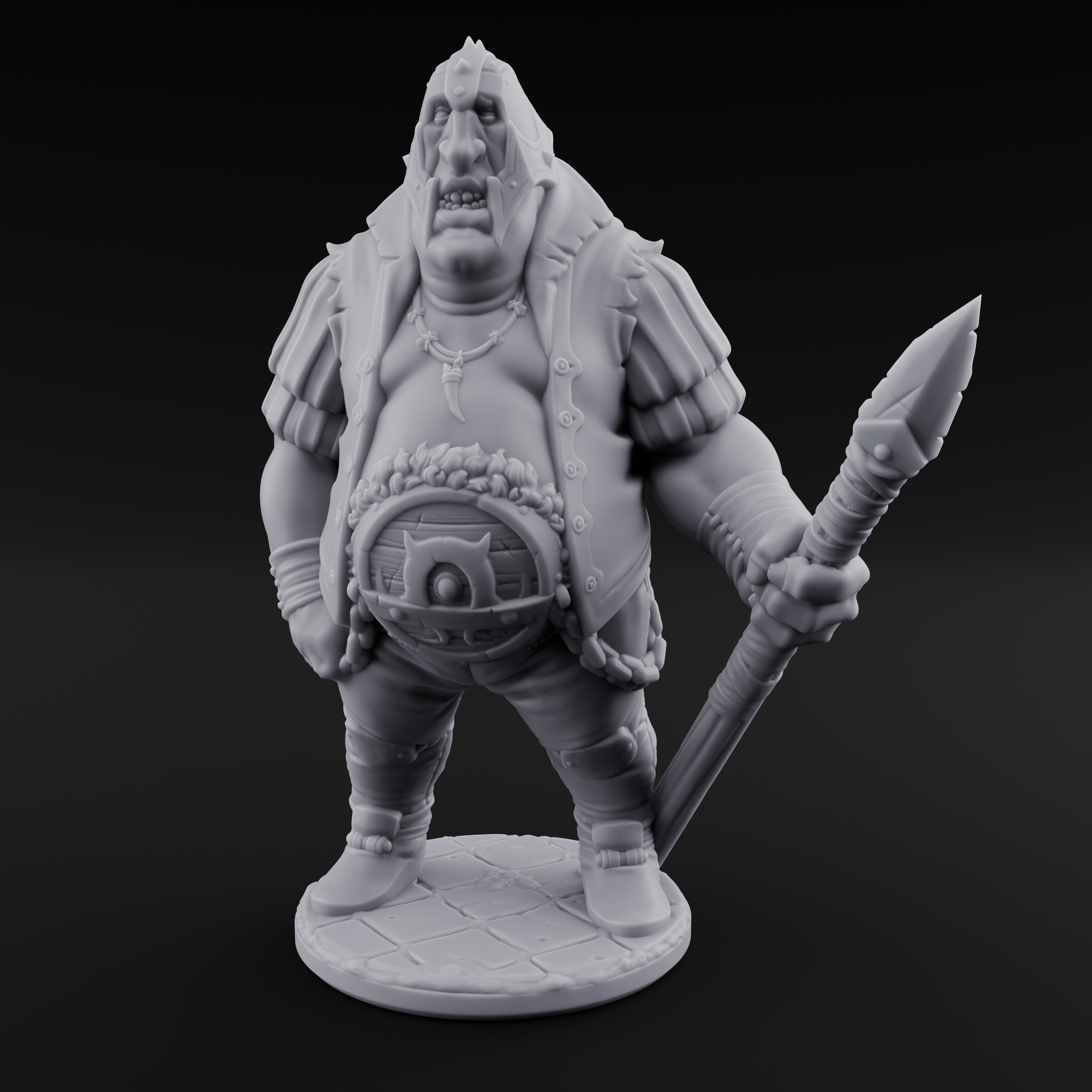 Belly Out Spear Resting Ogre Royal Guard A