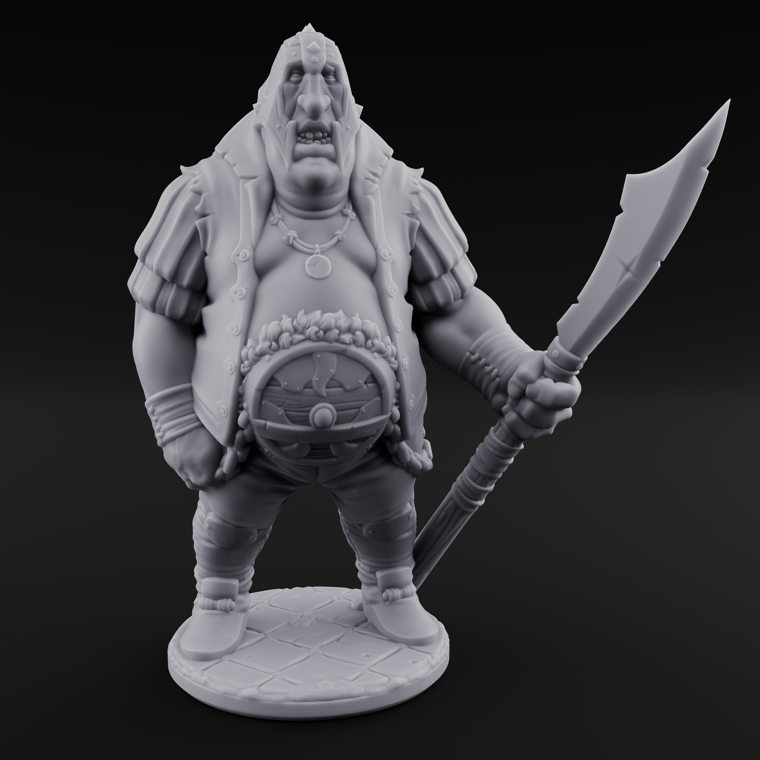 Belly Out Spear Resting Ogre Royal Guard C