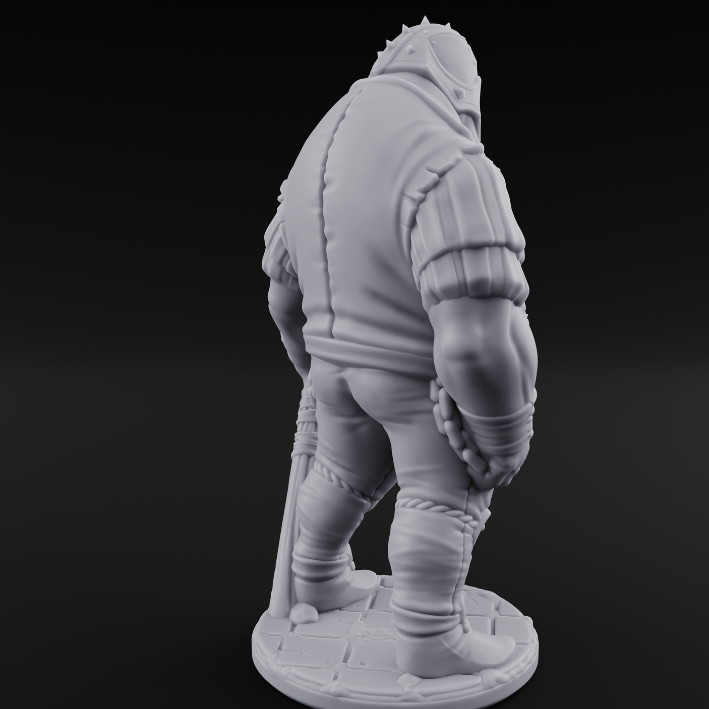Belly Out Spear Resting Ogre Royal Guard C Miniature for Dungeons and Dragons, Pathfinder or other TTRPGs