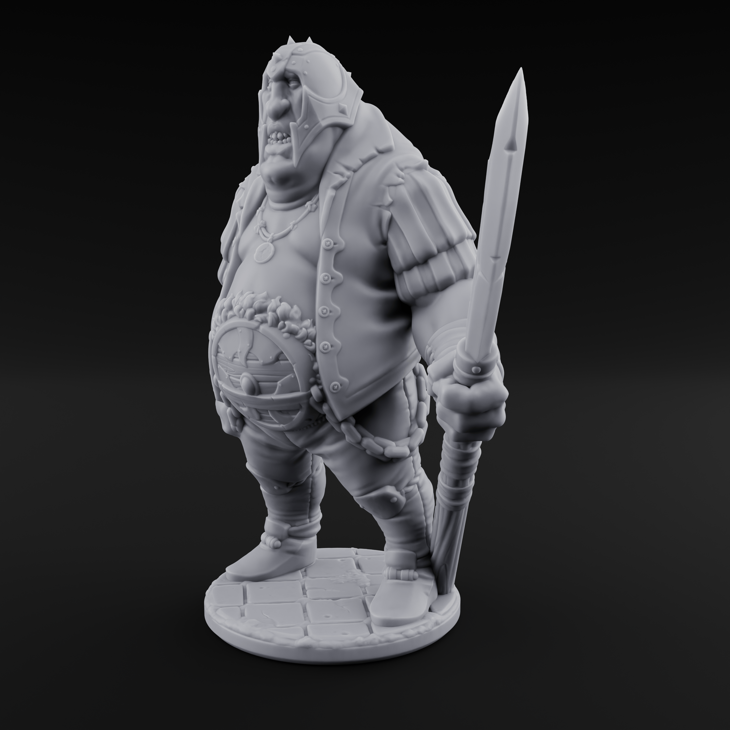 Belly Out Spear Resting Ogre Royal Guard C