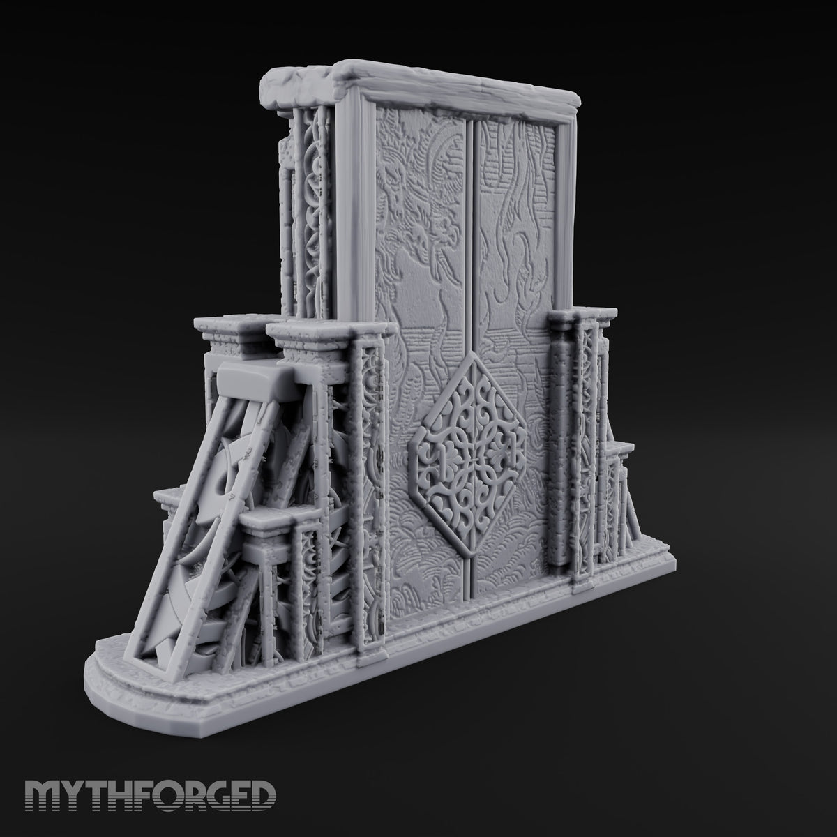 Doors Sealed, Pillars Still Praying Ornate Temple Gate Ruin D
