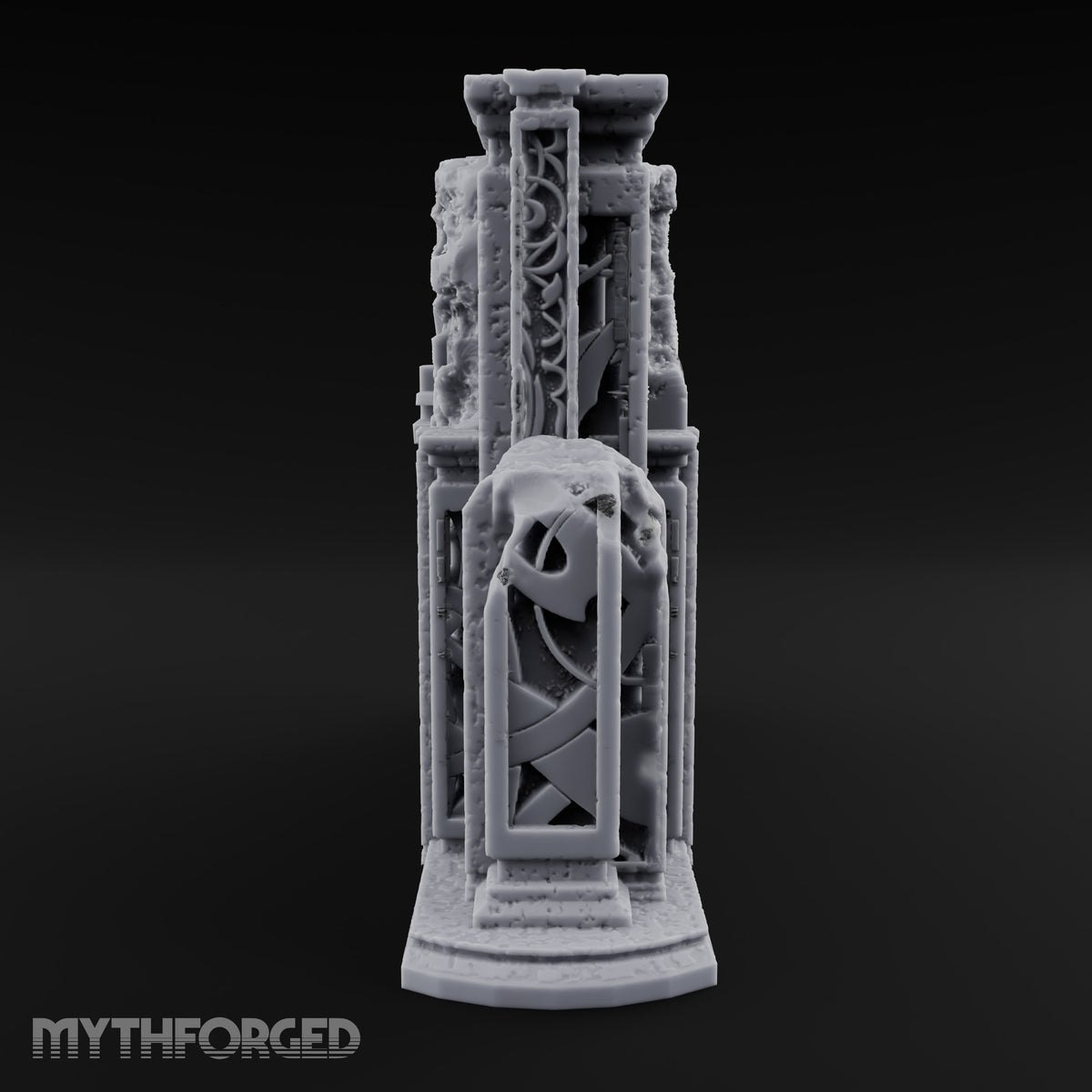 Doors Sealed, Pillars Still Praying Ornate Temple Gate Ruins — E