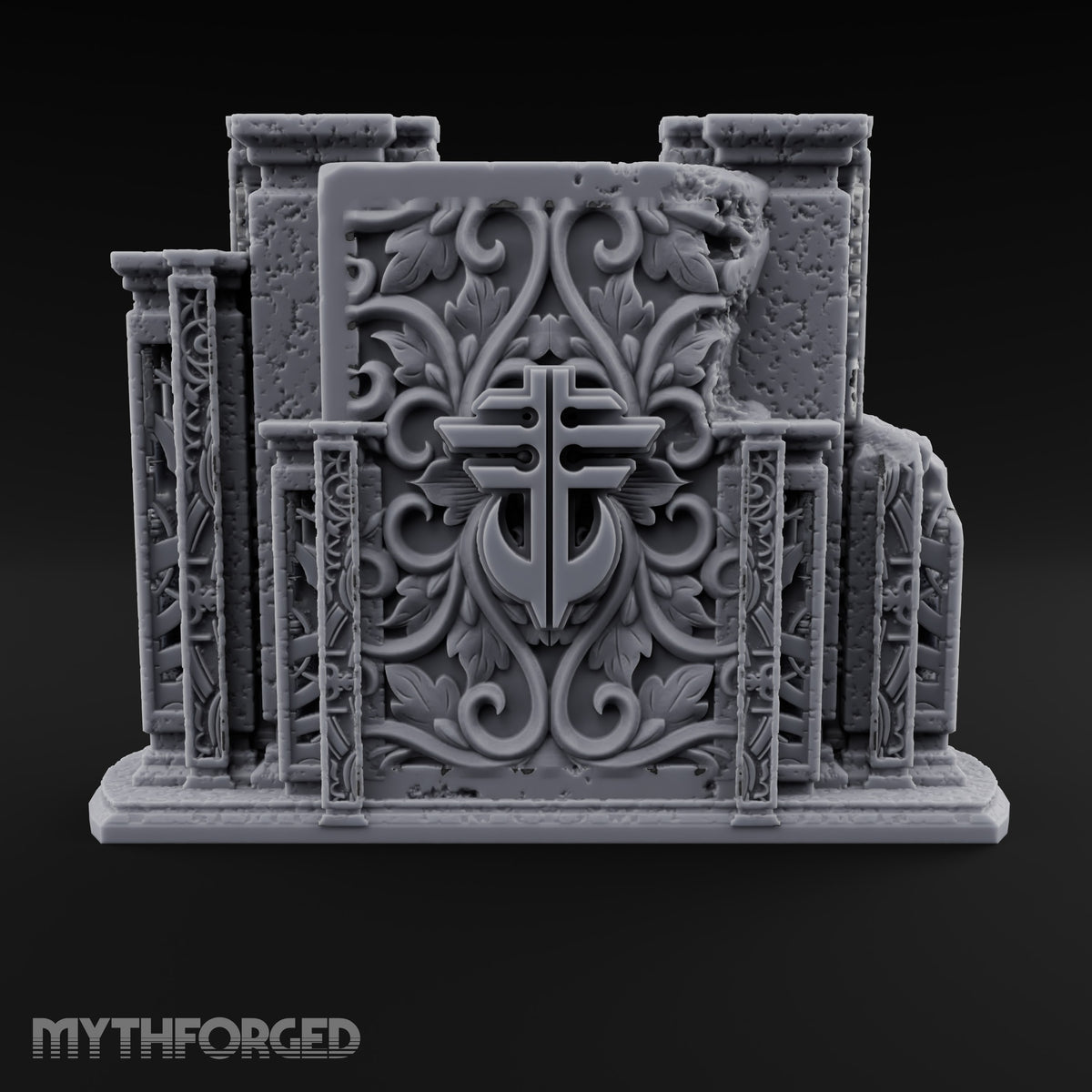 Doors Sealed, Pillars Still Praying Ornate Temple Gate Ruin E
