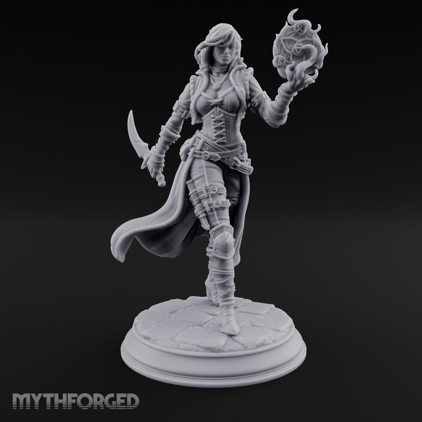 Rune Orb Conjuring Human Warlock Miniature for Dungeons and Dragons, Pathfinder or other TTRPGs