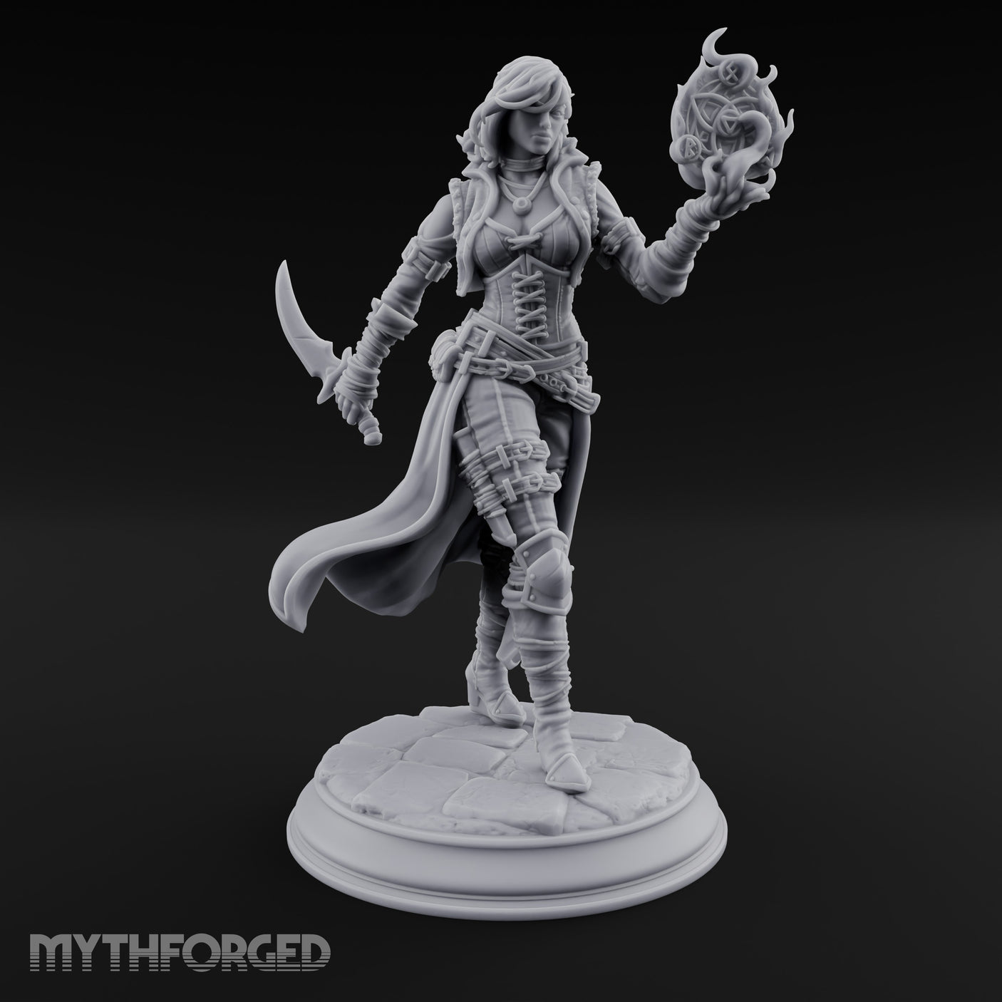 Rune Orb Conjuring Human Warlock Miniature for Dungeons and Dragons, Pathfinder or other TTRPGs